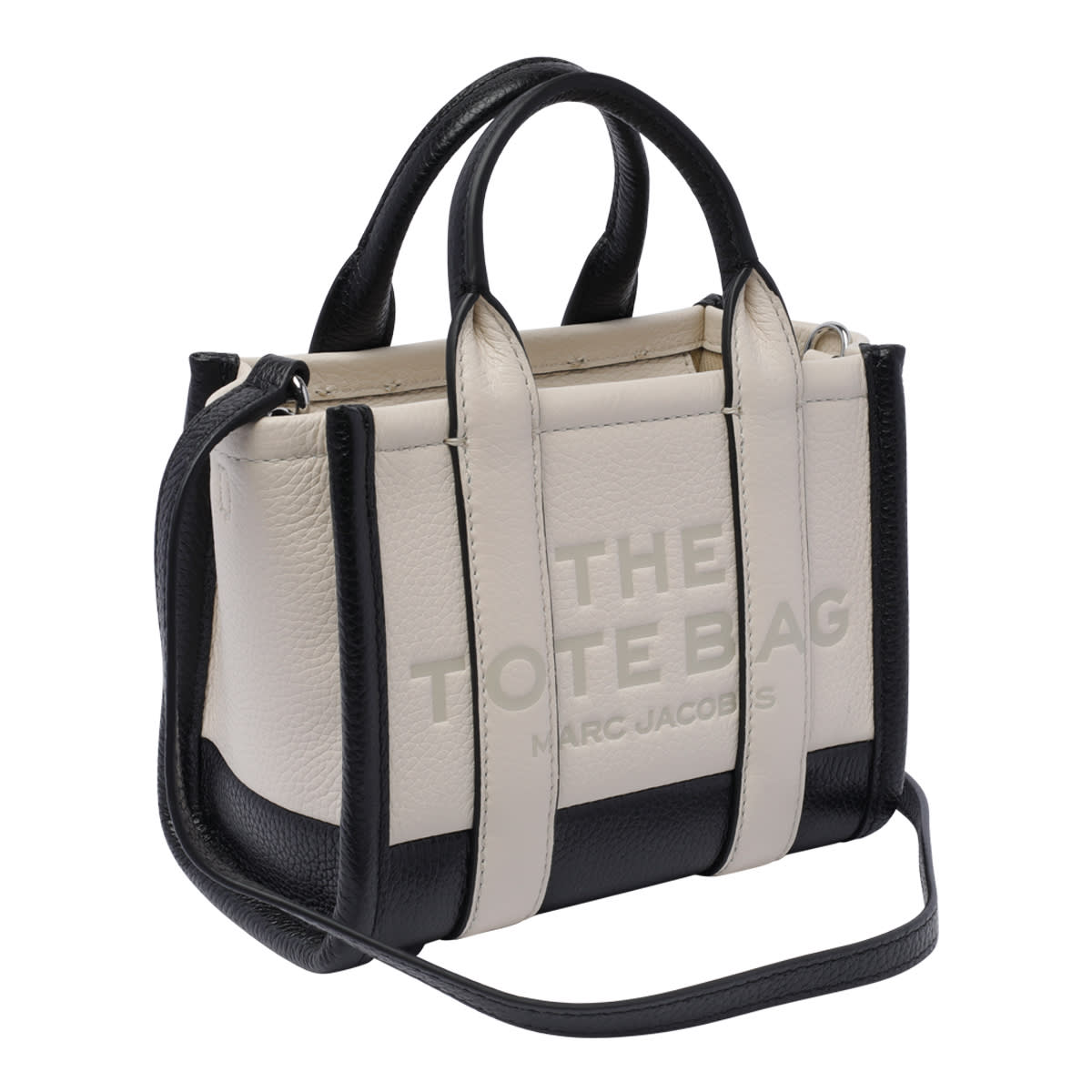 Shop Marc Jacobs The Leather Mini Tote Bag In White