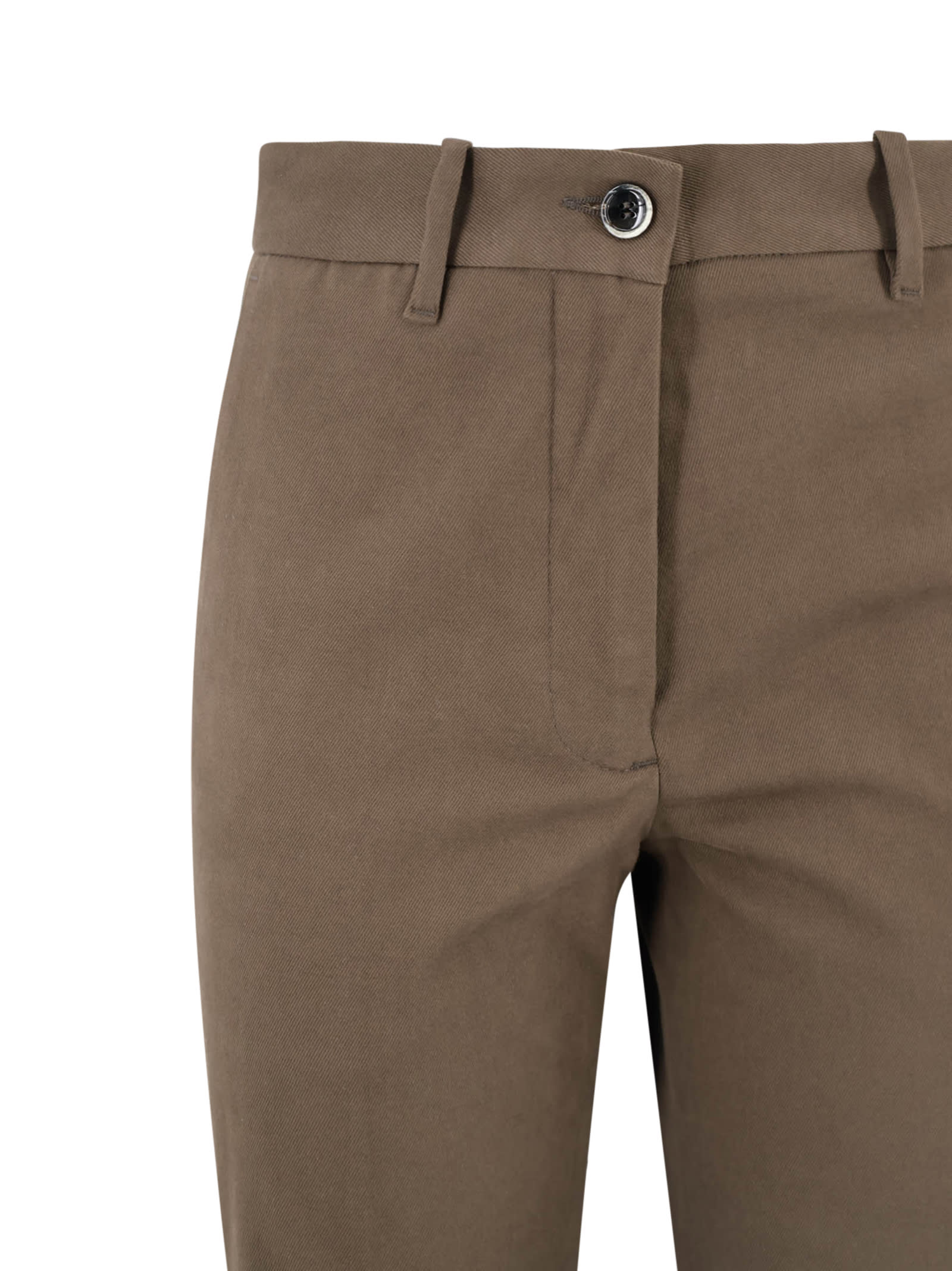Nine In The Morning Mid-rise Trousers In Brown