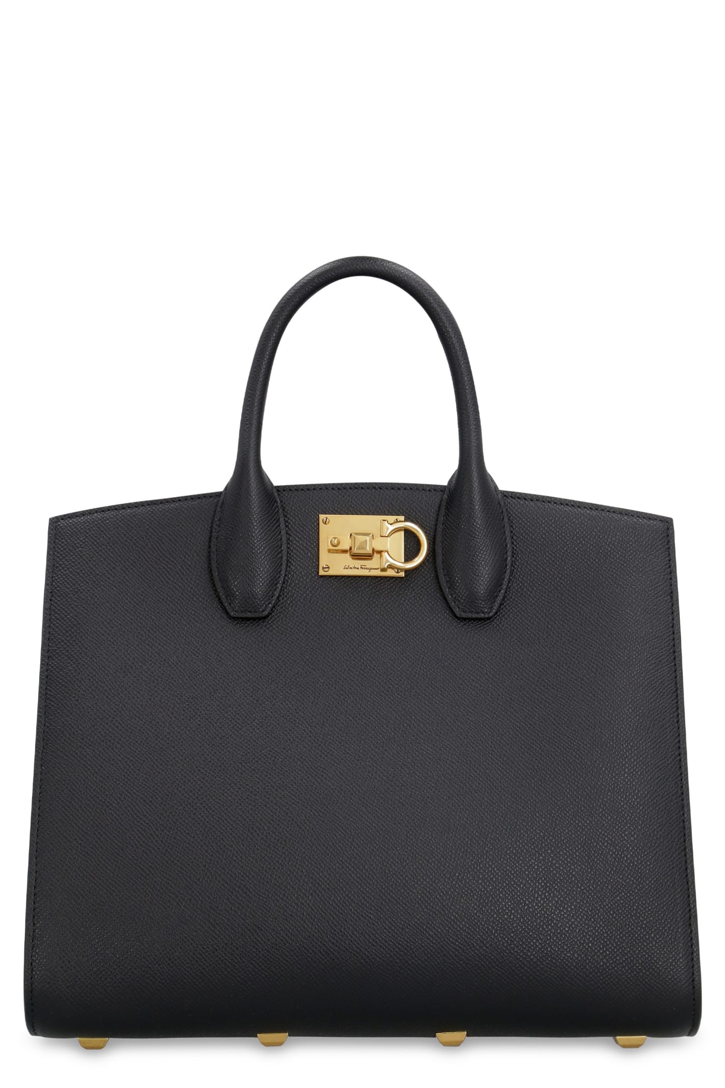 Shop Ferragamo The Studio Leather Handbag In Black