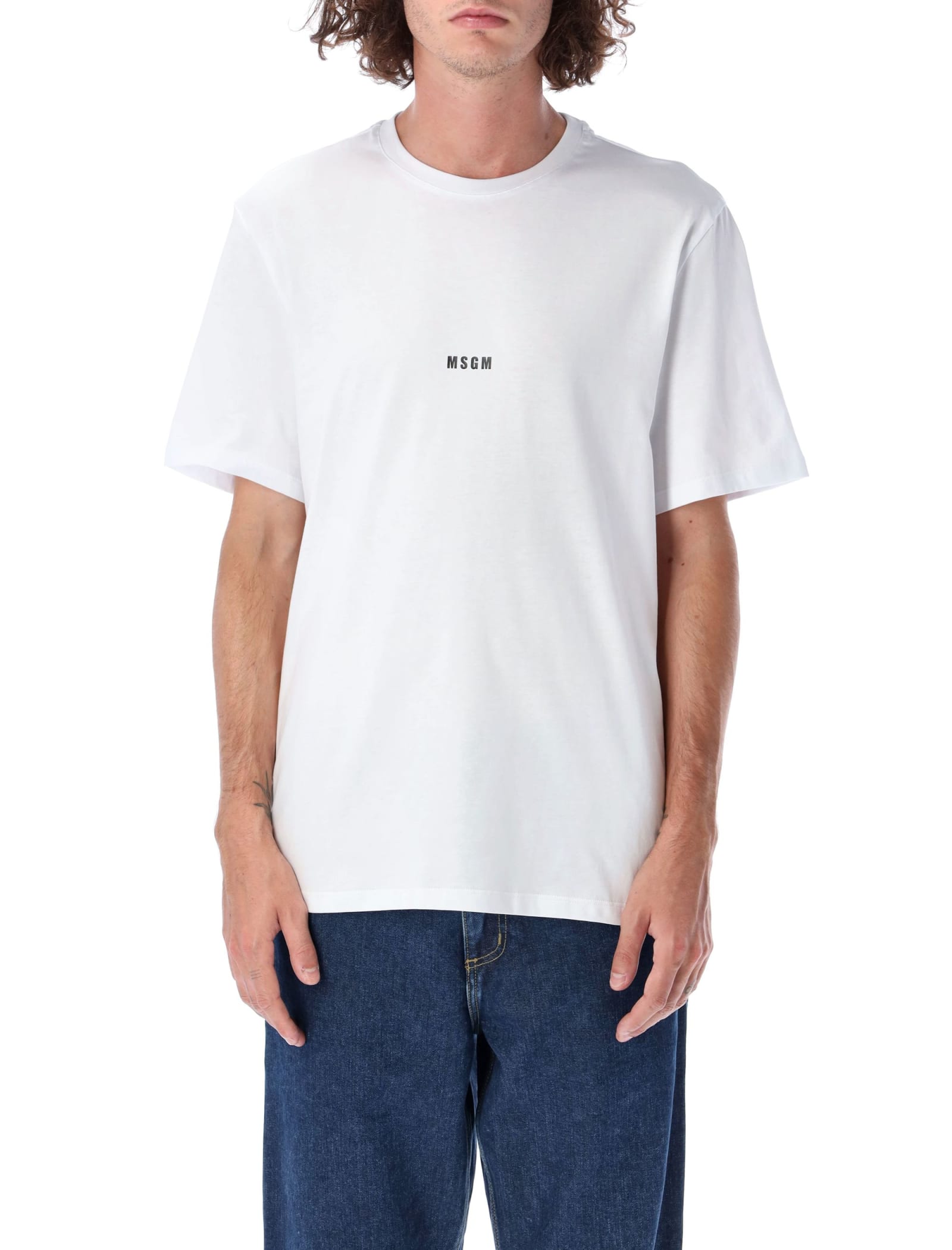 Msgm T-shirt With Logo In White