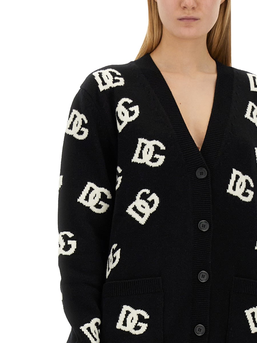 Shop Dolce & Gabbana V-neck Cardigan In Black