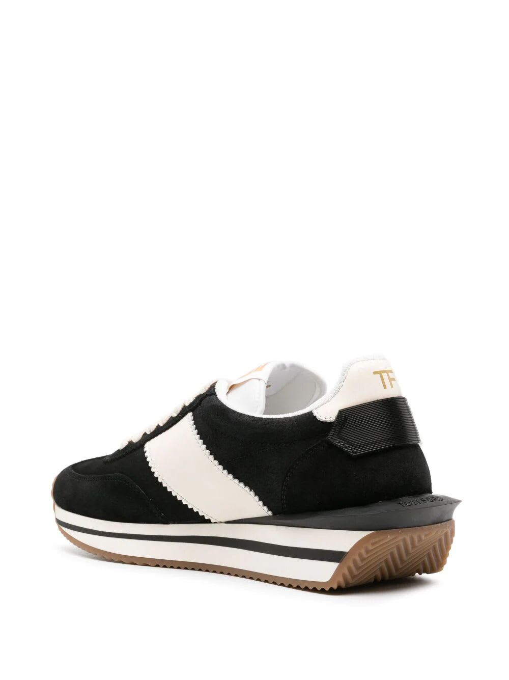 Shop Tom Ford Low Top Sneakers In Black Cream