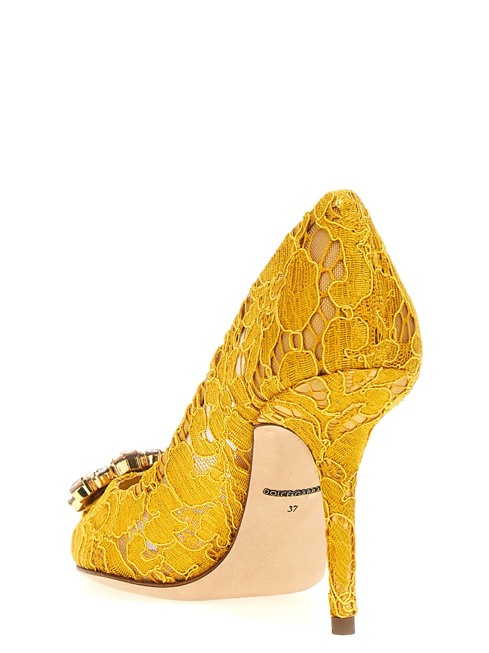 Shop Dolce & Gabbana Bellucci Pumps In Yellow