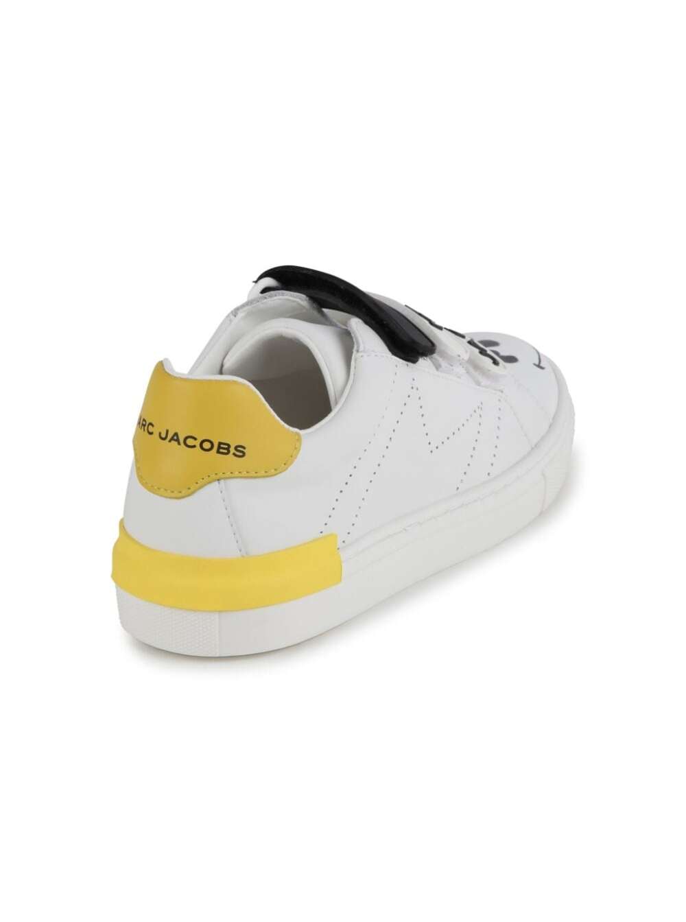 Shop Marc Jacobs White Low Top Sneakers With Print In Leather Boy