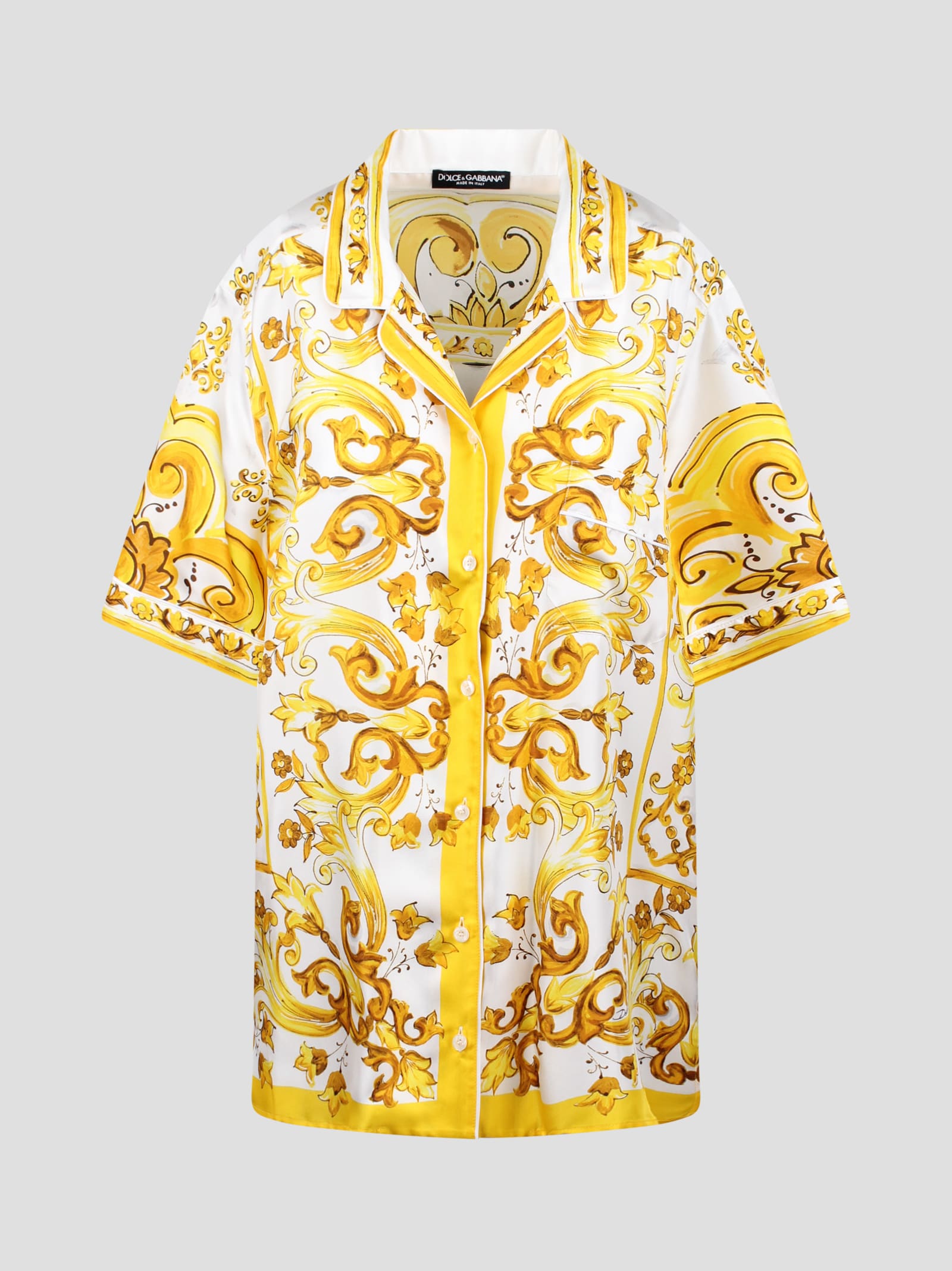 Shop Dolce & Gabbana Majolica-print Silk Shirt