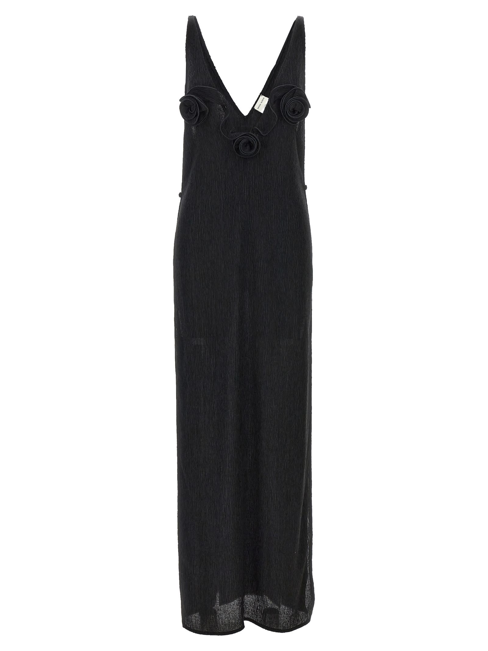 Magda Butrym Black Stretch Lyocell Blend Dress In Black