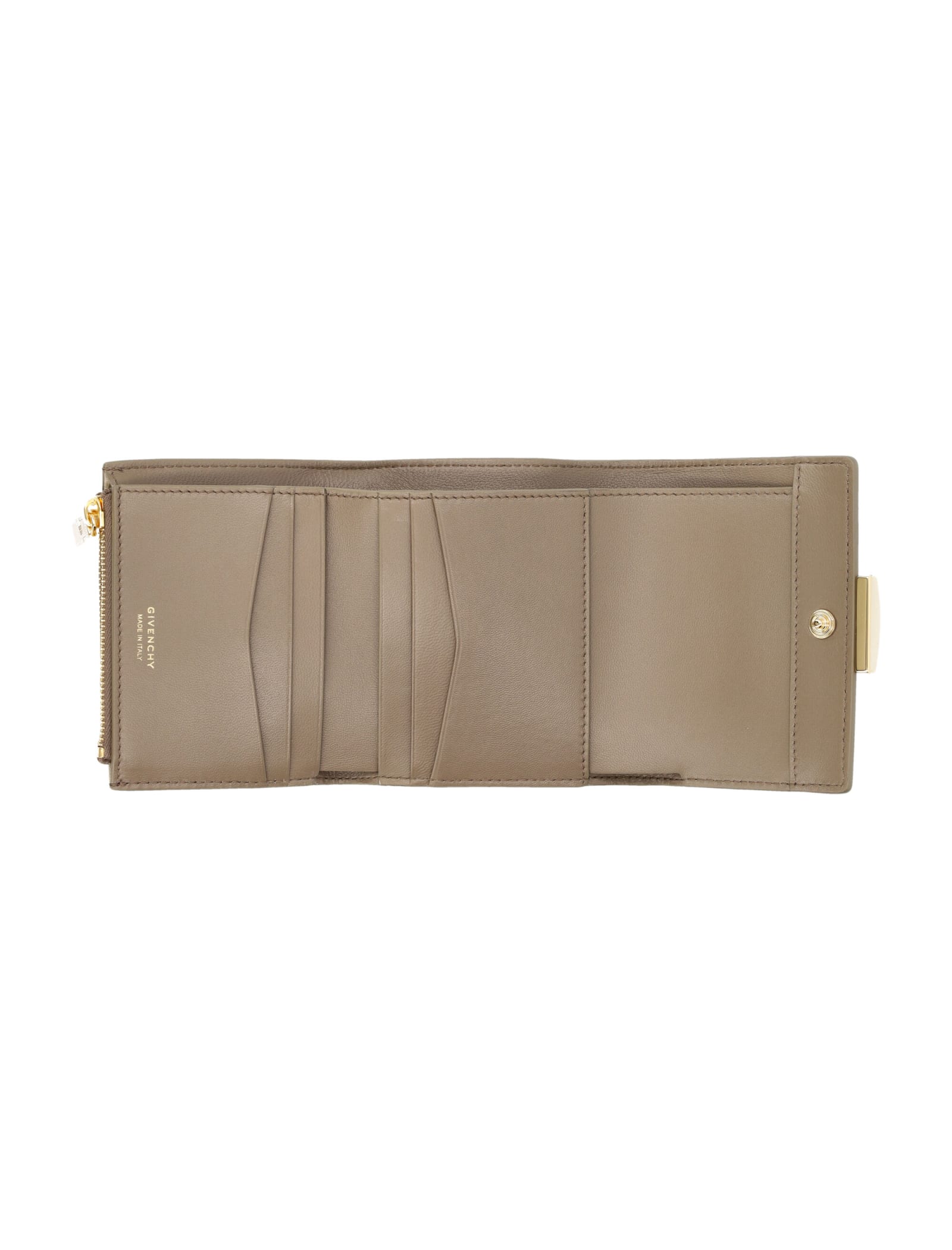 Shop Givenchy 4g- Trifold Wallet In Taupe