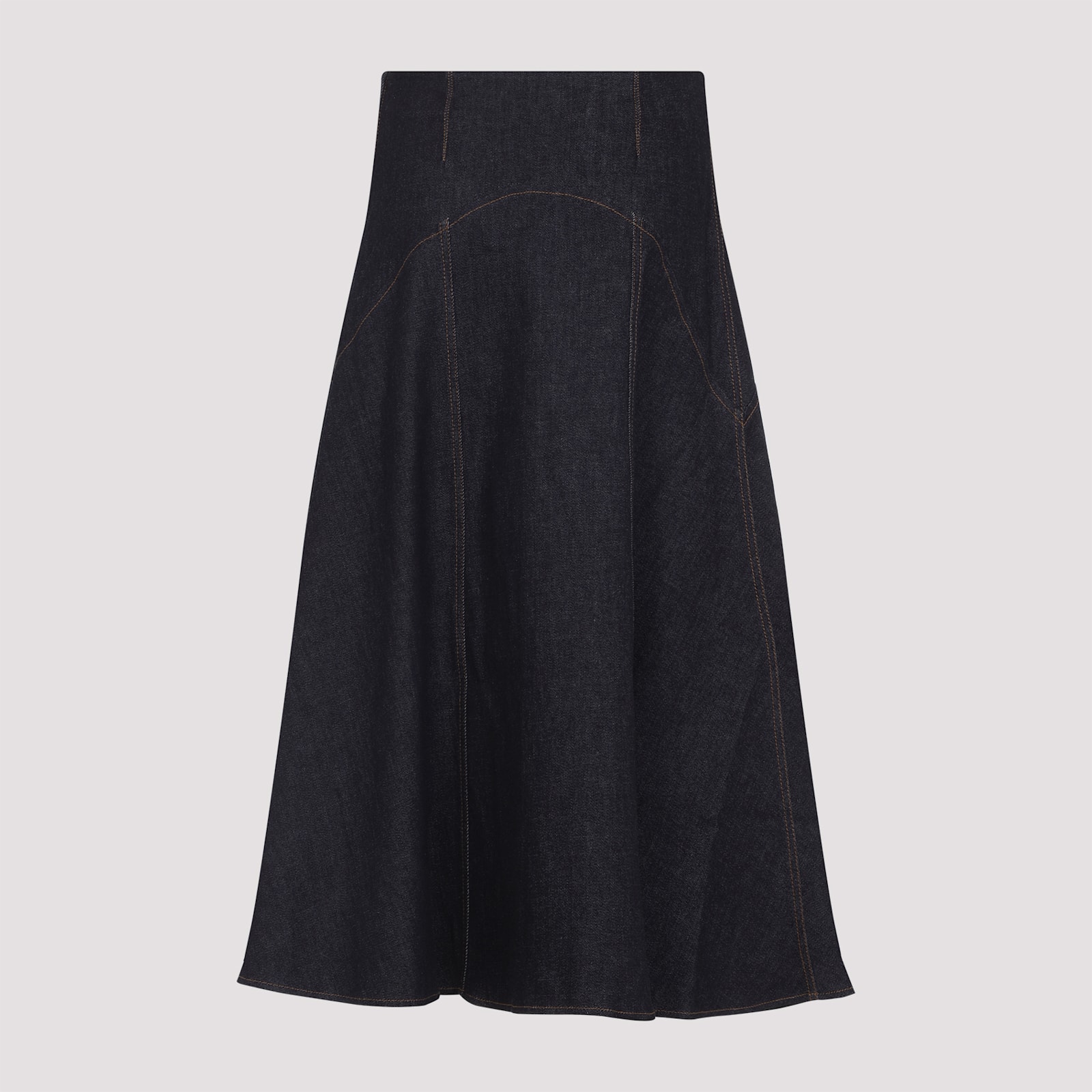 Jacquemus Triangle De-nimes Midi Skirt Women In Blue