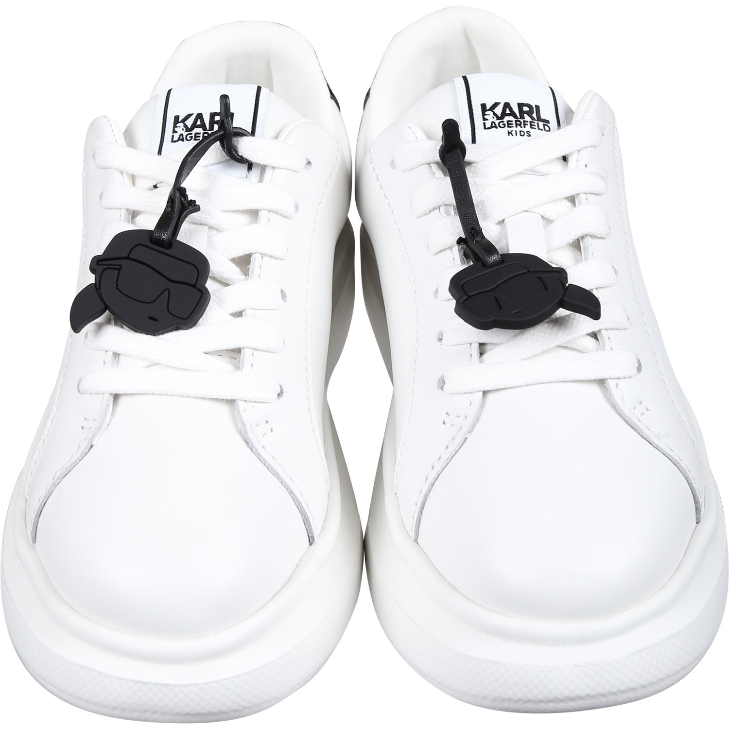 Shop Karl Lagerfeld White Sneakers For Kids With Logo