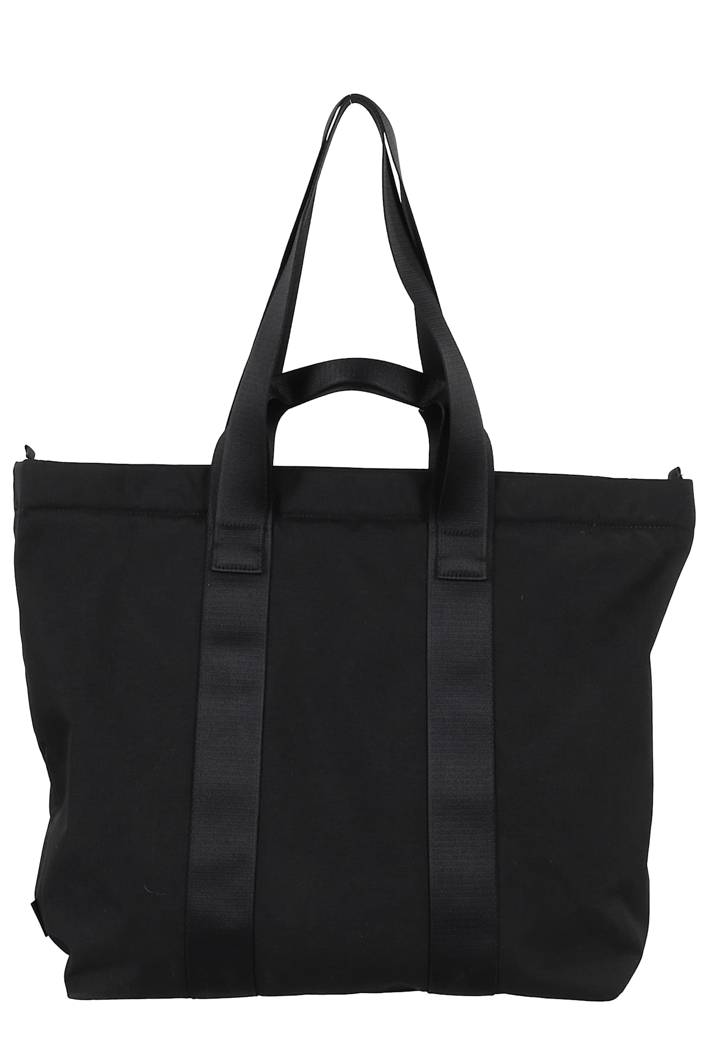 Y-3 Spacious Tote Bag With Leather Straps And Embossed Logo In Black
