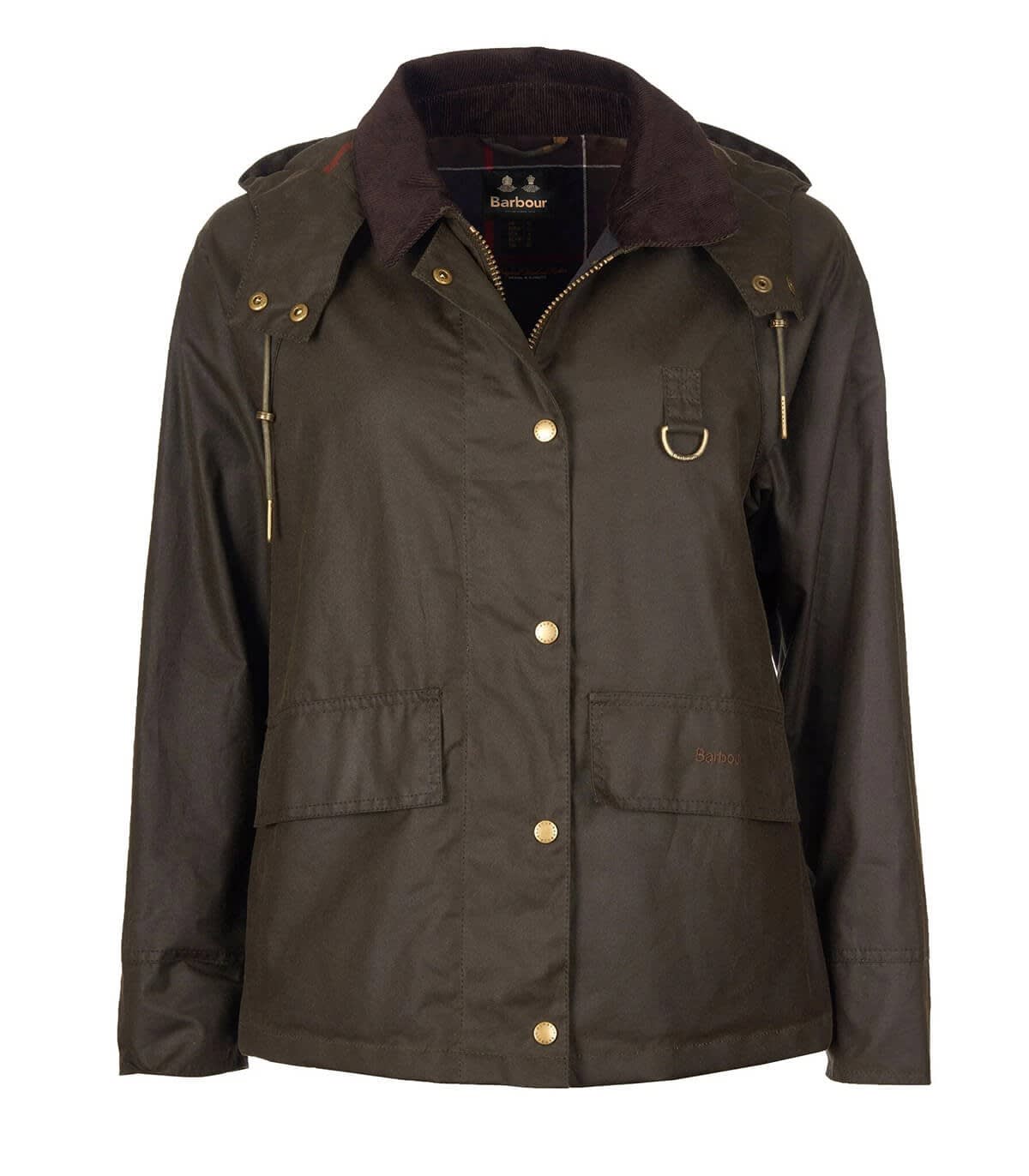 Barbour Avon Wax Olive Green Hooded Jacket