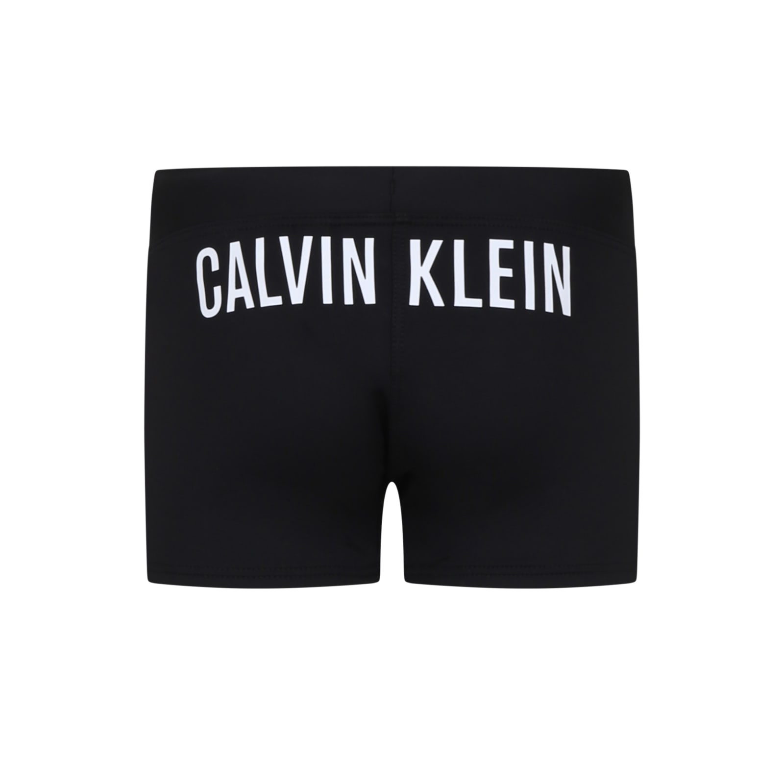 Calvin Klein Black Swim Shorts For Boy With Logo In Black