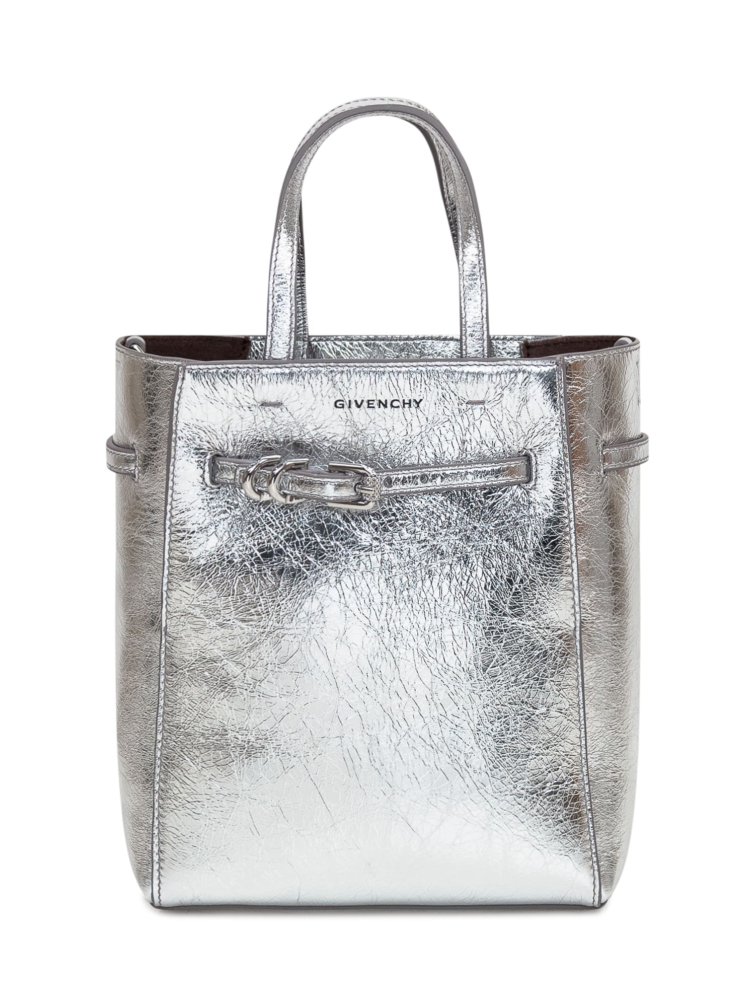 Shop Givenchy Voyou Mini Tote Bag In Light Silvery