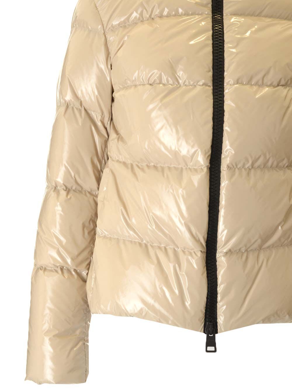 Herno Short Puffer Jacket Coats Beige In Nude