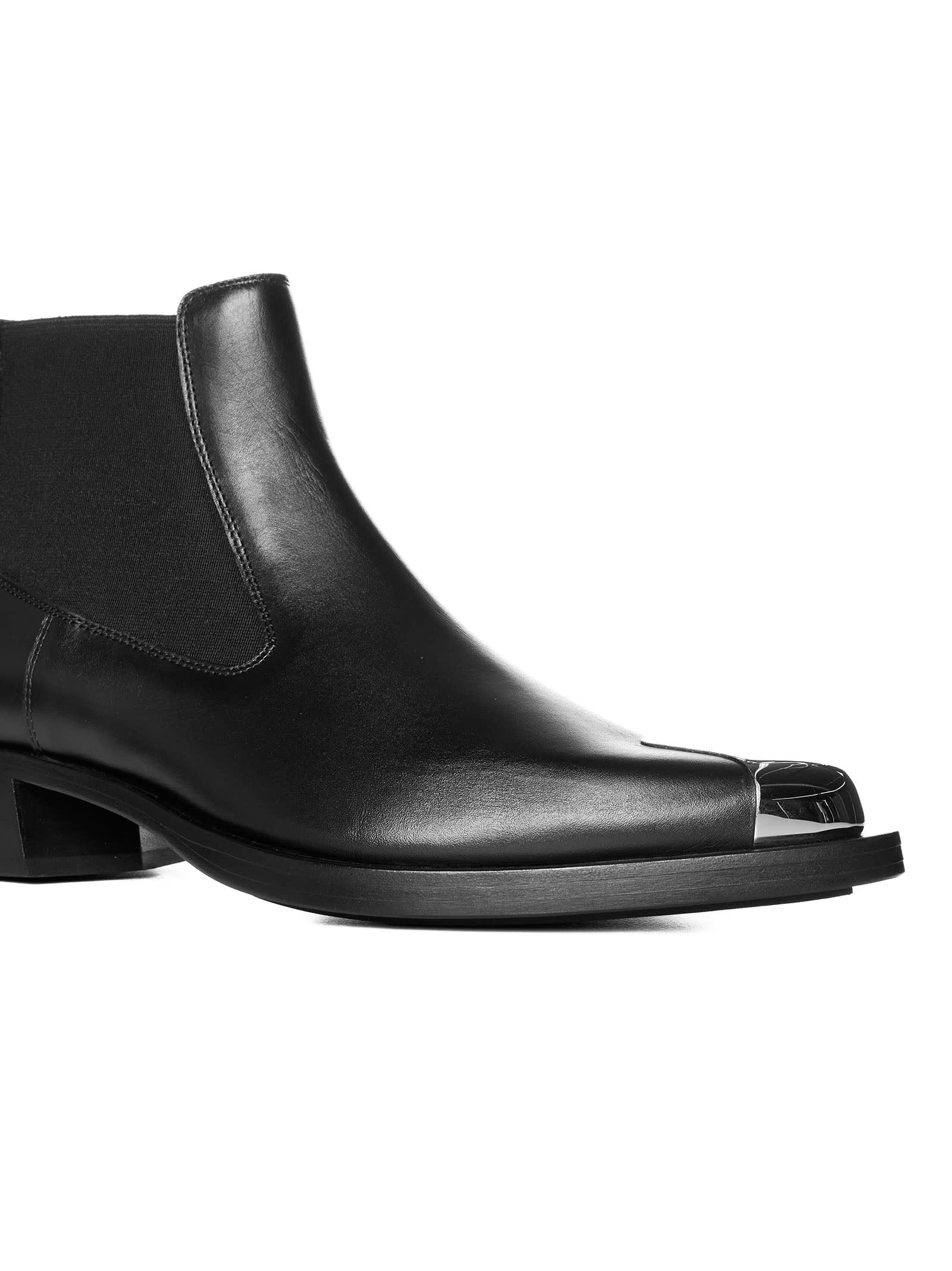 Shop Alexander Mcqueen Boots In Black/black/silver