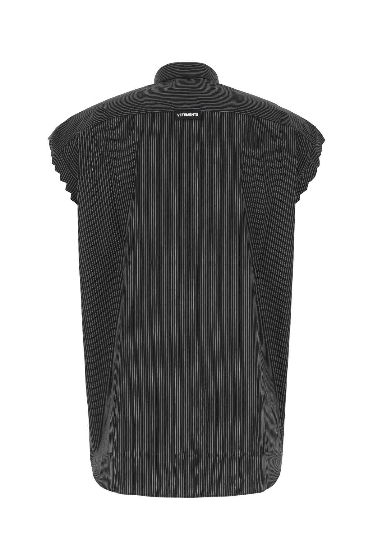 Shop Vetements Ribbed Poplin Shirt In Blackstripes