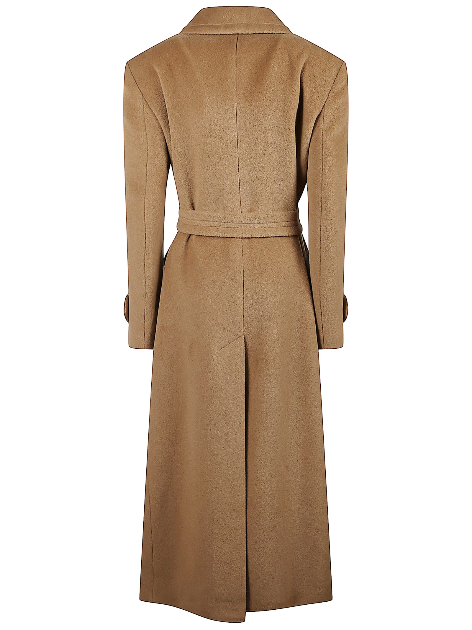 Tagliatore Long Coat With Belt In Brown