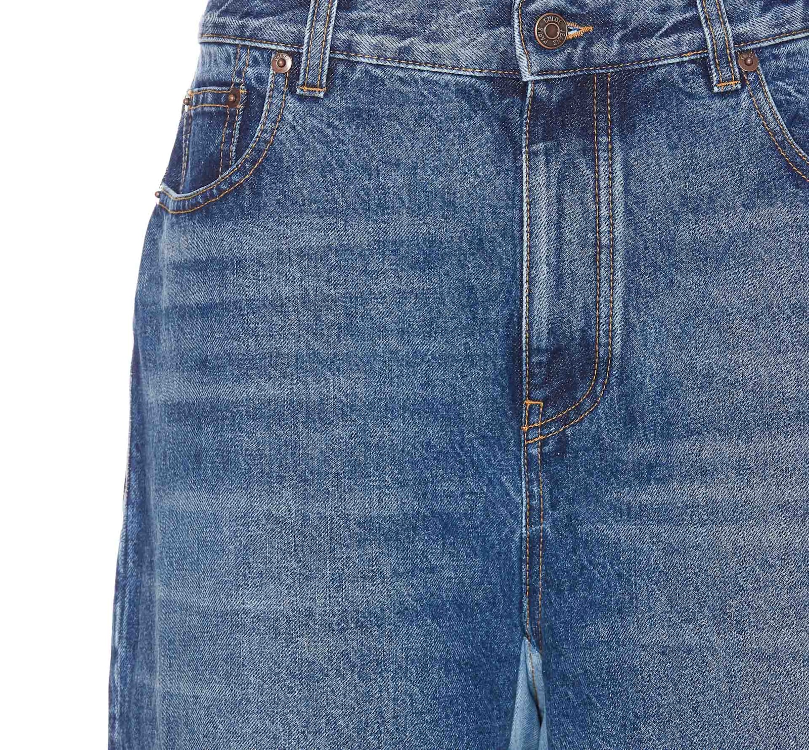 Chloé Patchwork Denim Bermuda Shorts