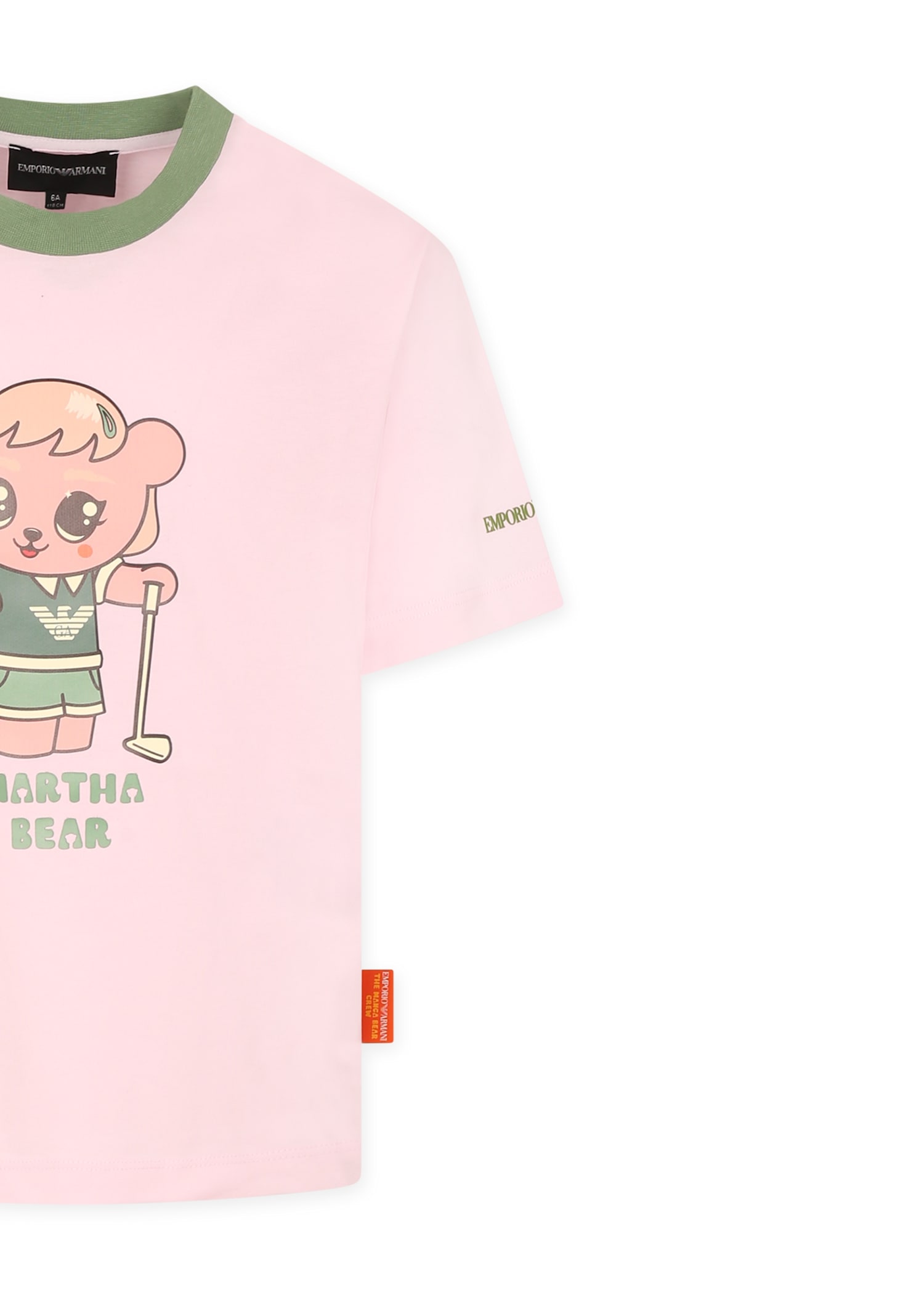 Shop Emporio Armani Pink T-shirt For Girl With Manga Bear