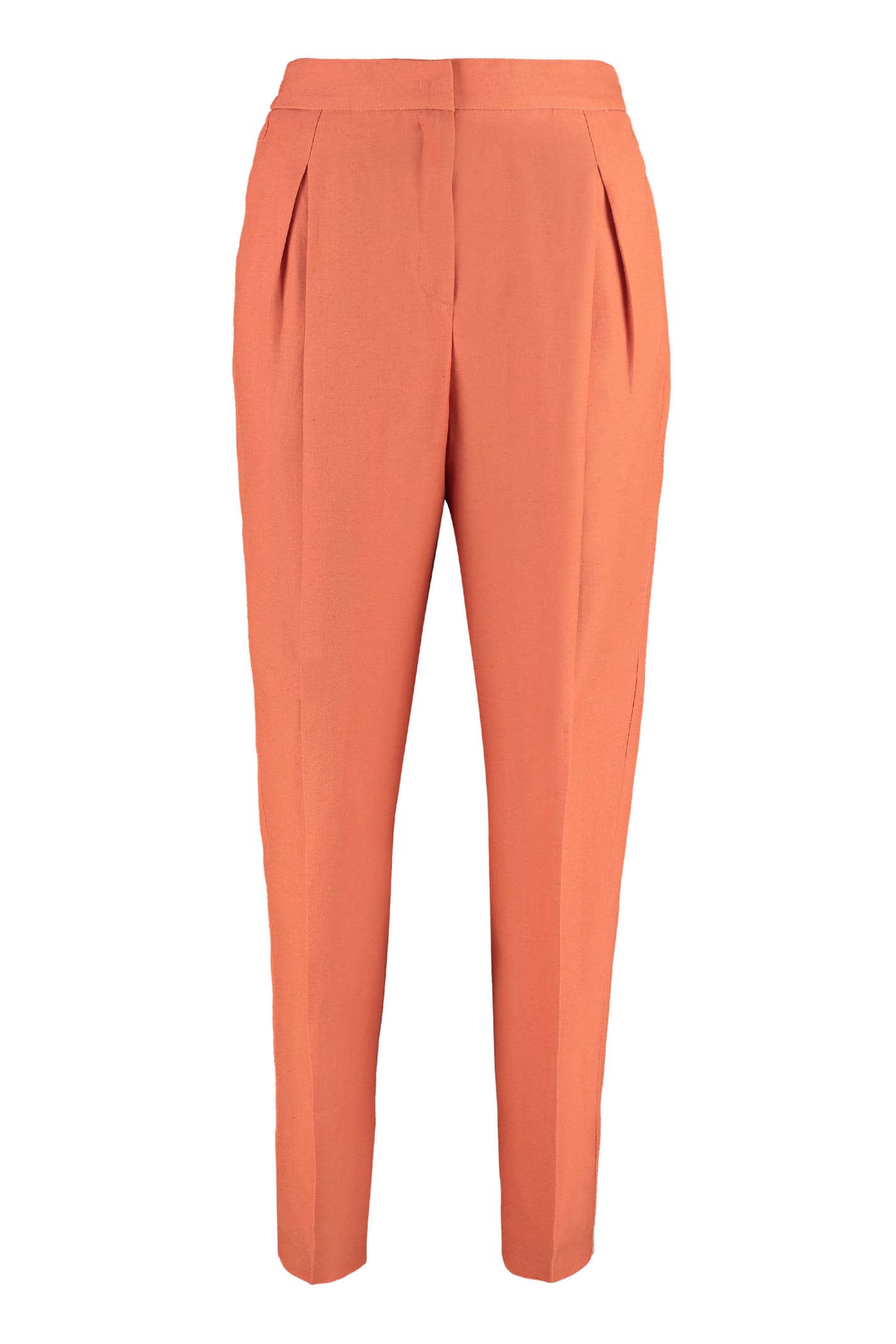 Agnona High-waist Tapered-fit Trousers In Orange