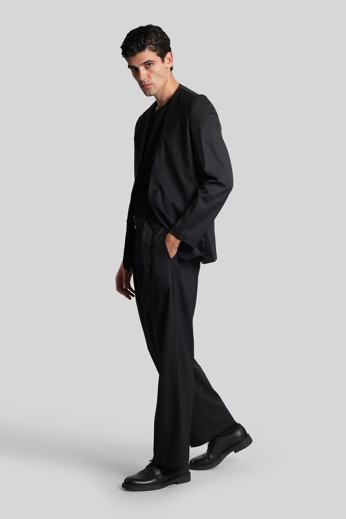 Attachment Pants In Black Polyester In Black