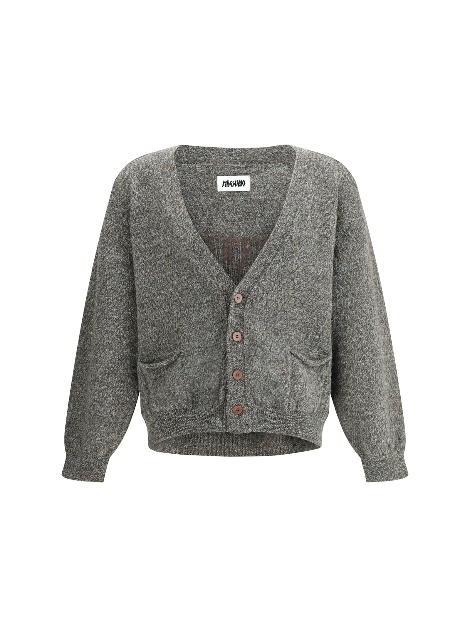 Magliano Grampa Baby Buttoned Cardigan In Gray