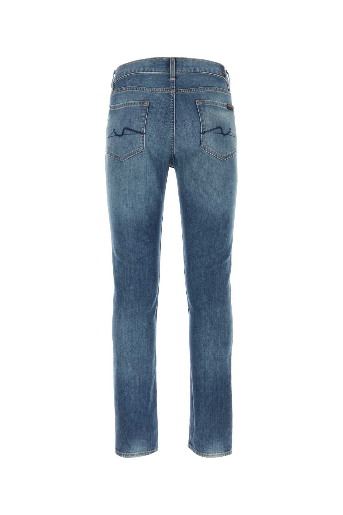 Shop 7 For All Mankind Stretch Denim Jeans In Darkblue