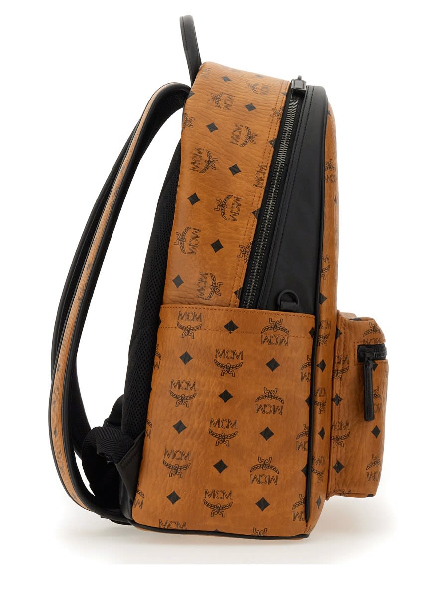 Shop Mcm Stark Mega Laurel Visetos Medium Backpack In Brown