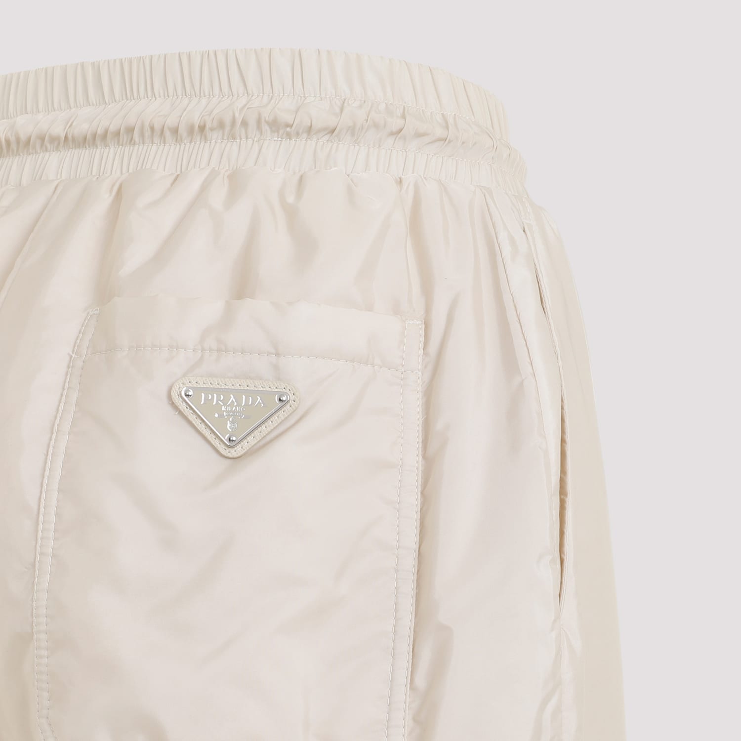 Prada Elegant Neutral Tailored Trousers In Crema