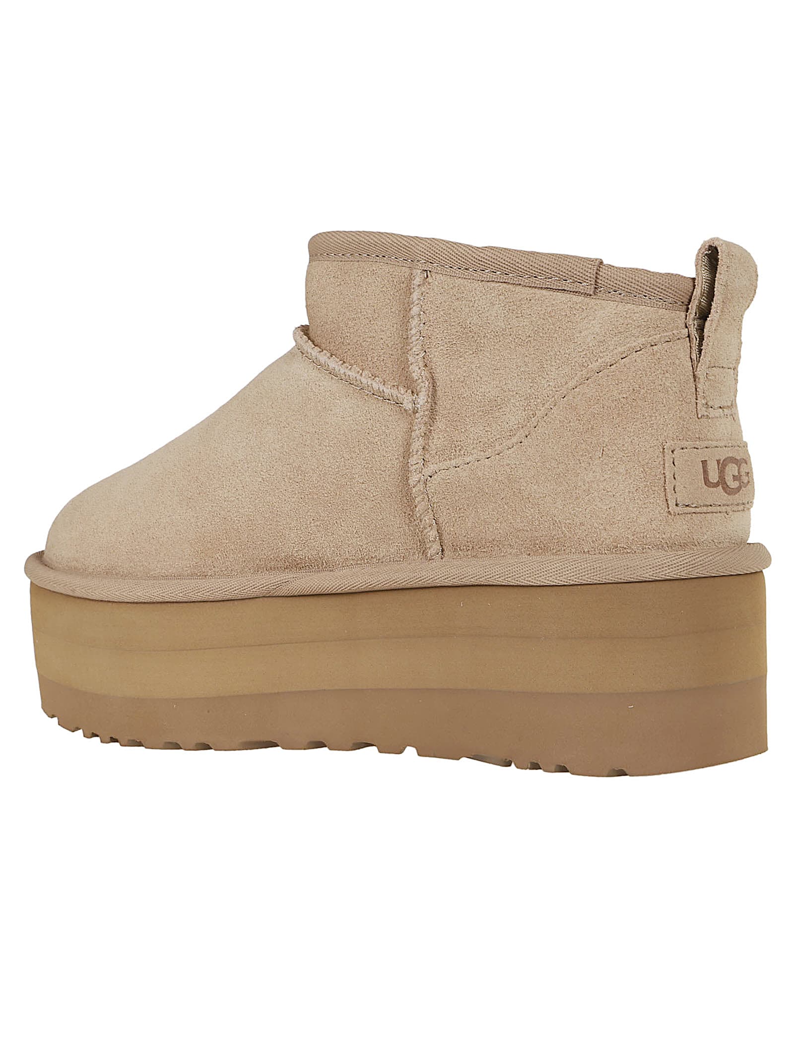 Ugg Classic Ultra Mini Platform Suede Ankle Boots In Brown