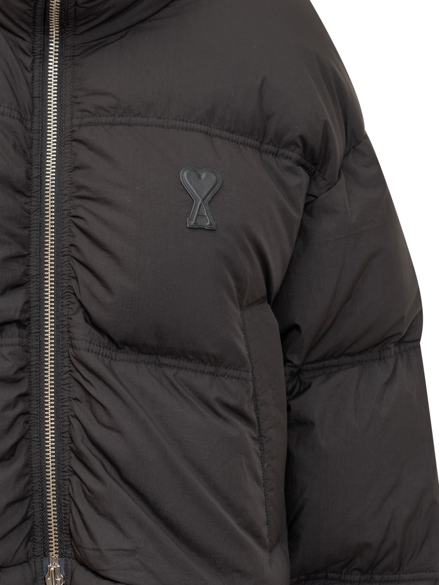 Shop Ami Alexandre Mattiussi Down Jacket With Ami Logo In Black