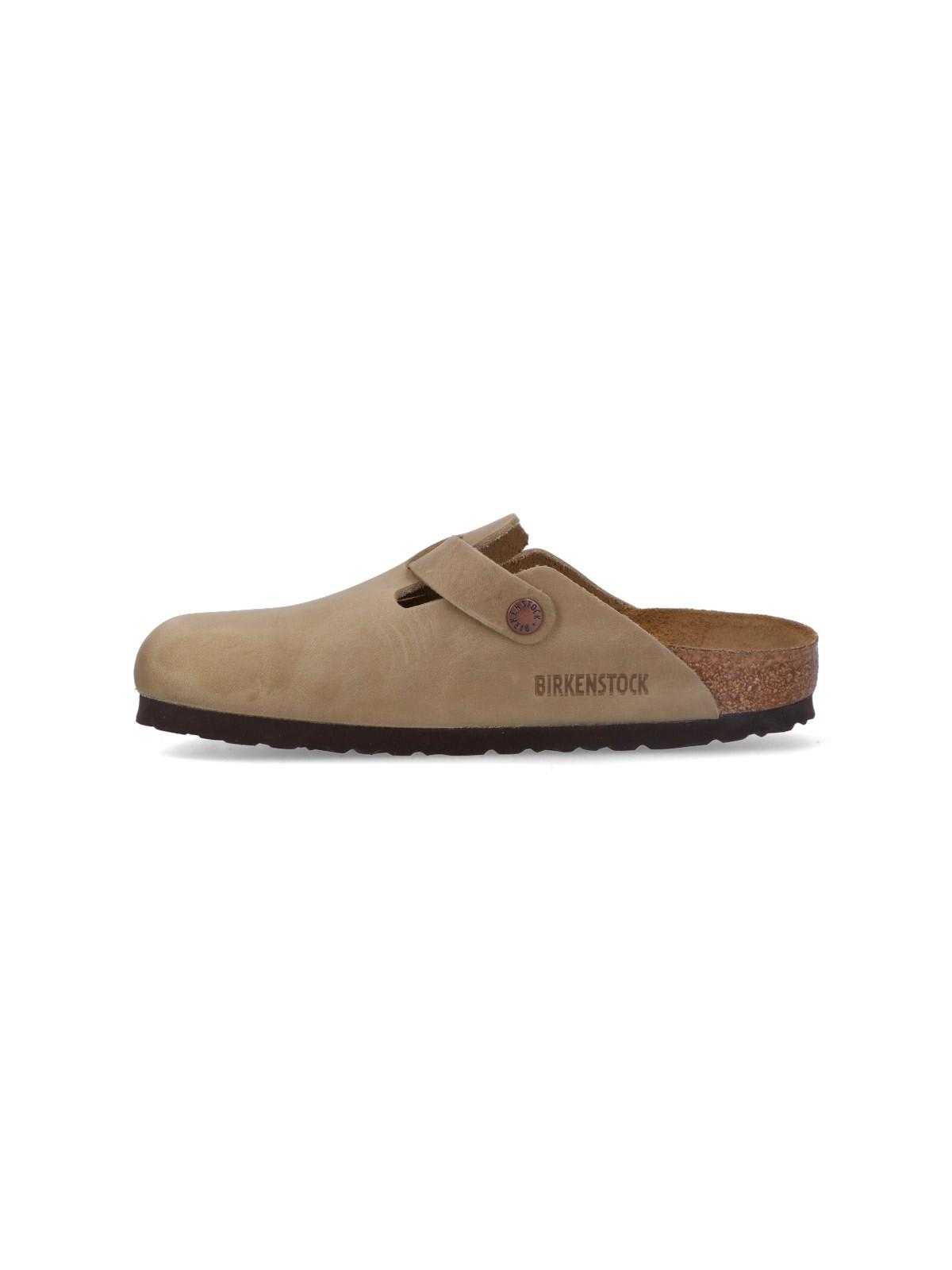 Birkenstock Boston Mules In Brown