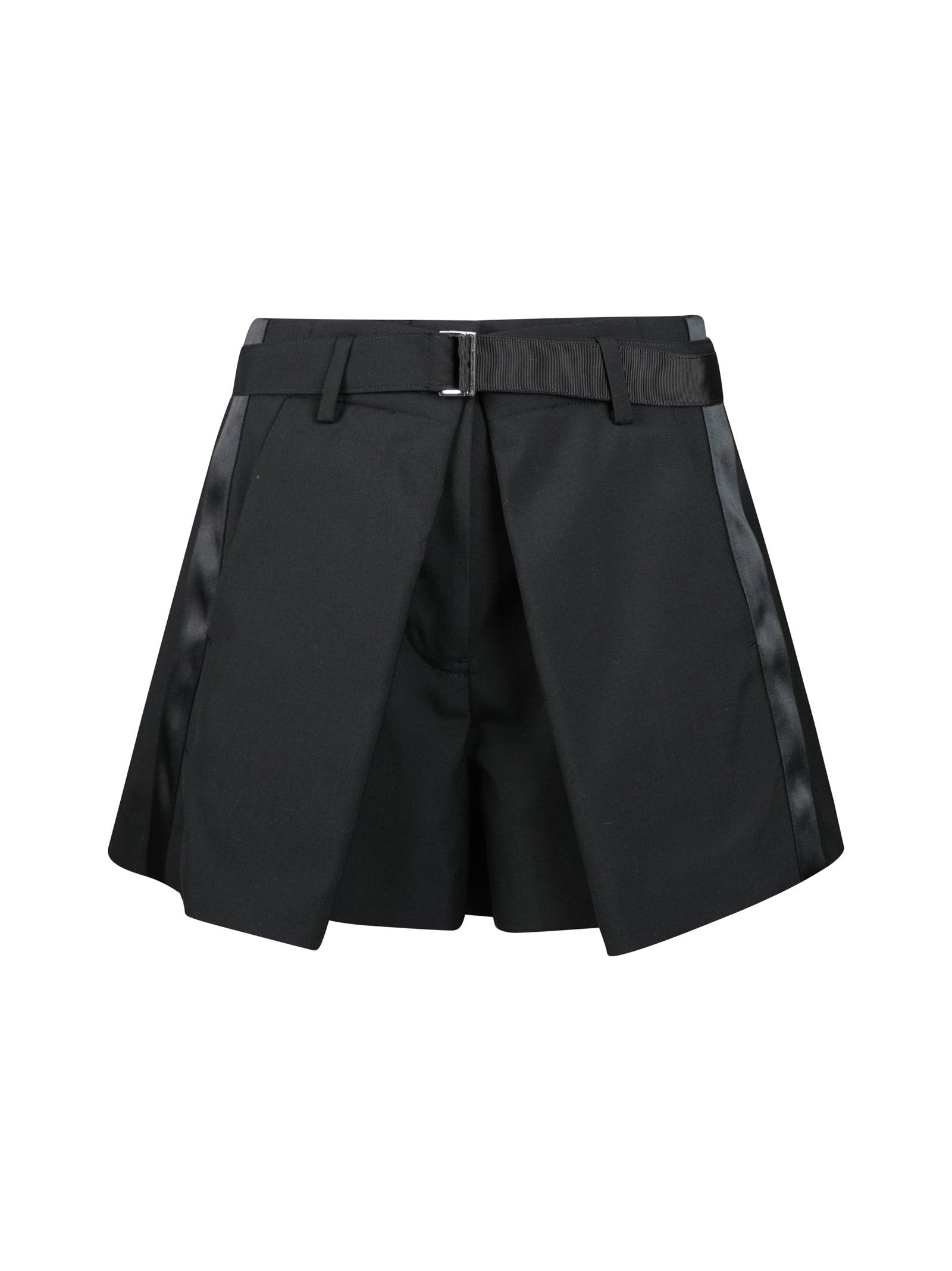 Sacai Pleat Detailed Belted Shorts
