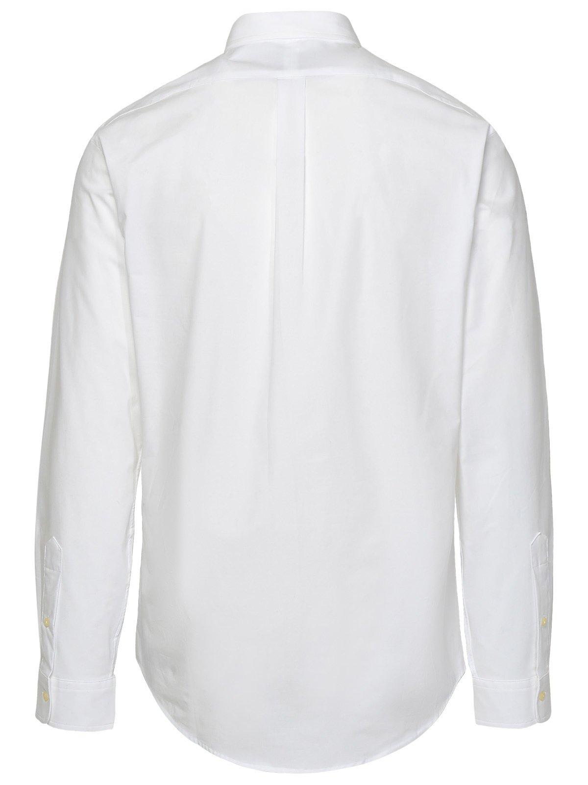 Shop Polo Ralph Lauren Buttoned Long-sleeved Shirt In White