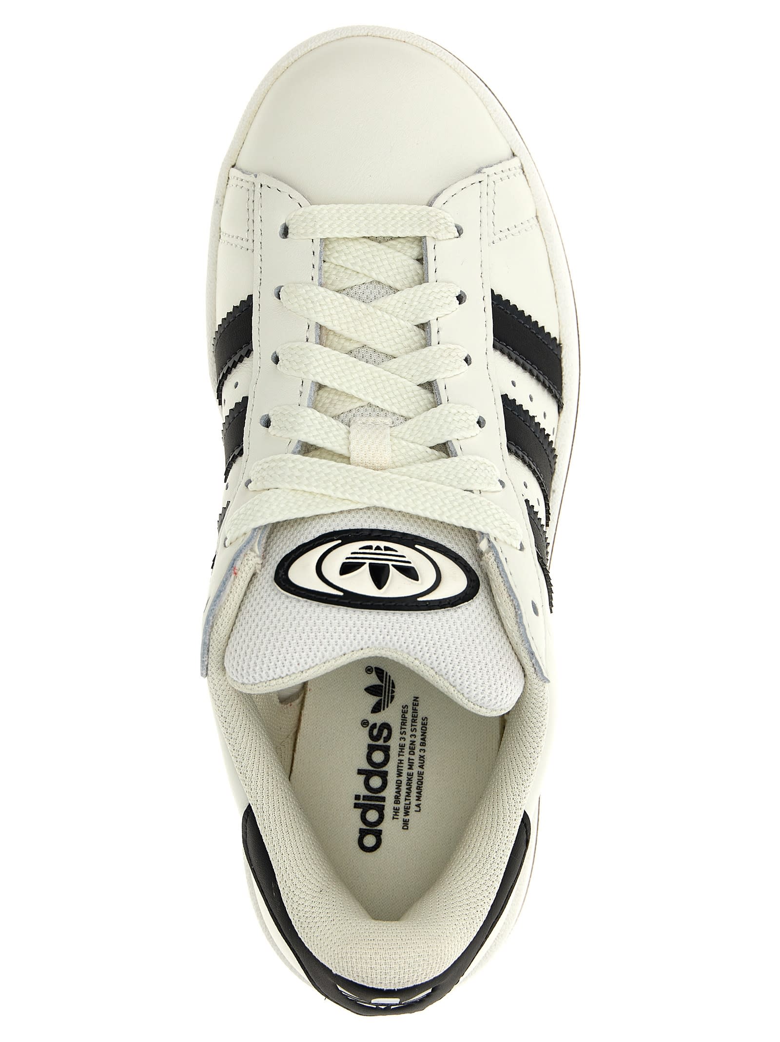 Adidas Originals Campus 00s Leather Sneakers In White/black