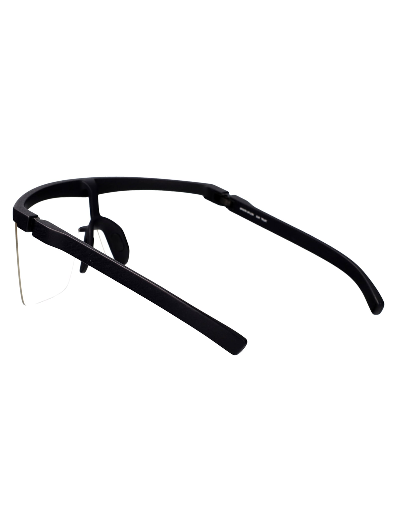 Shop Mykita Trust Glasses In 301 Md1 Pitch Black Clear Shield