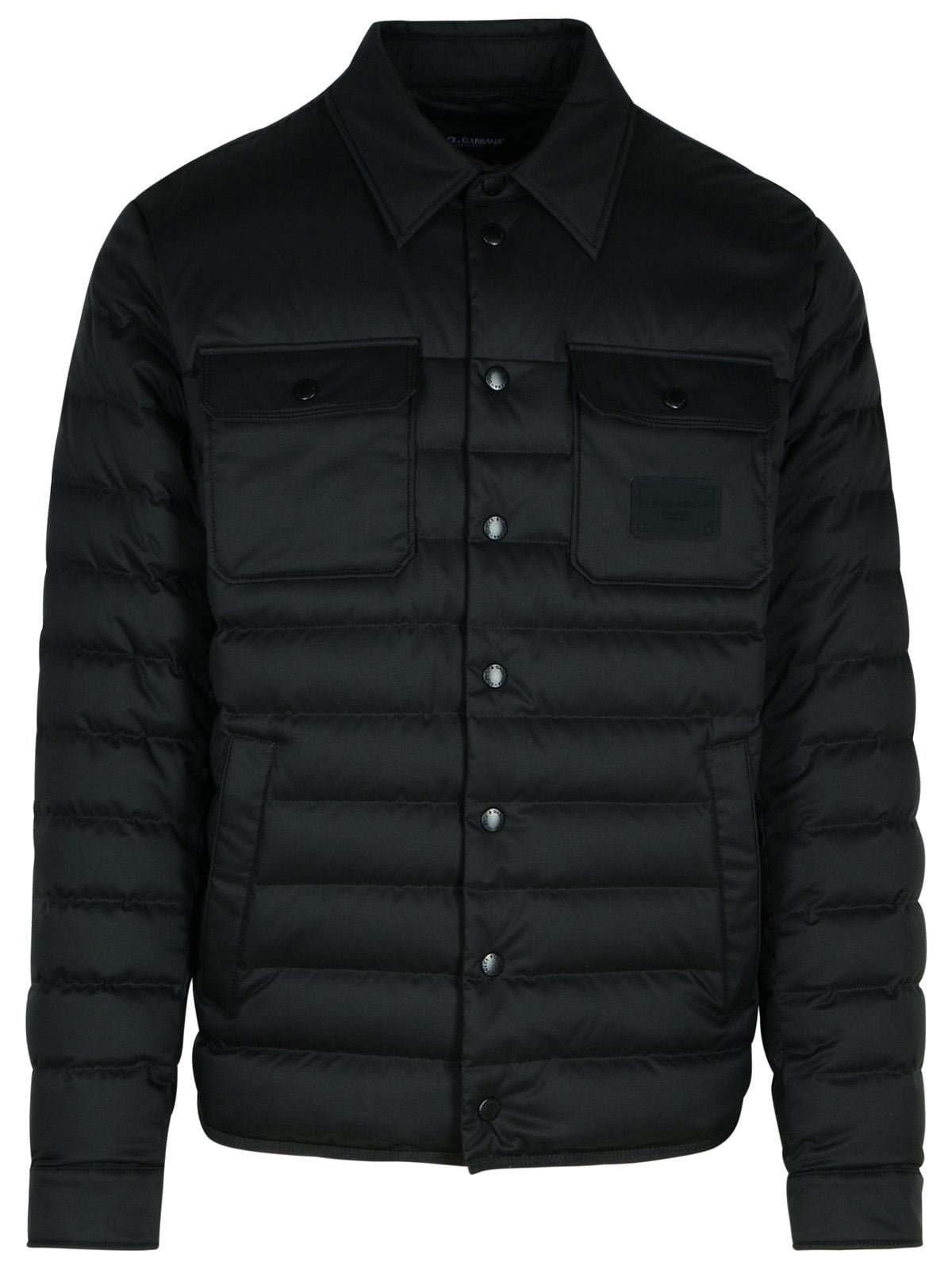 Dolce & Gabbana Black Polyester Down Jacket