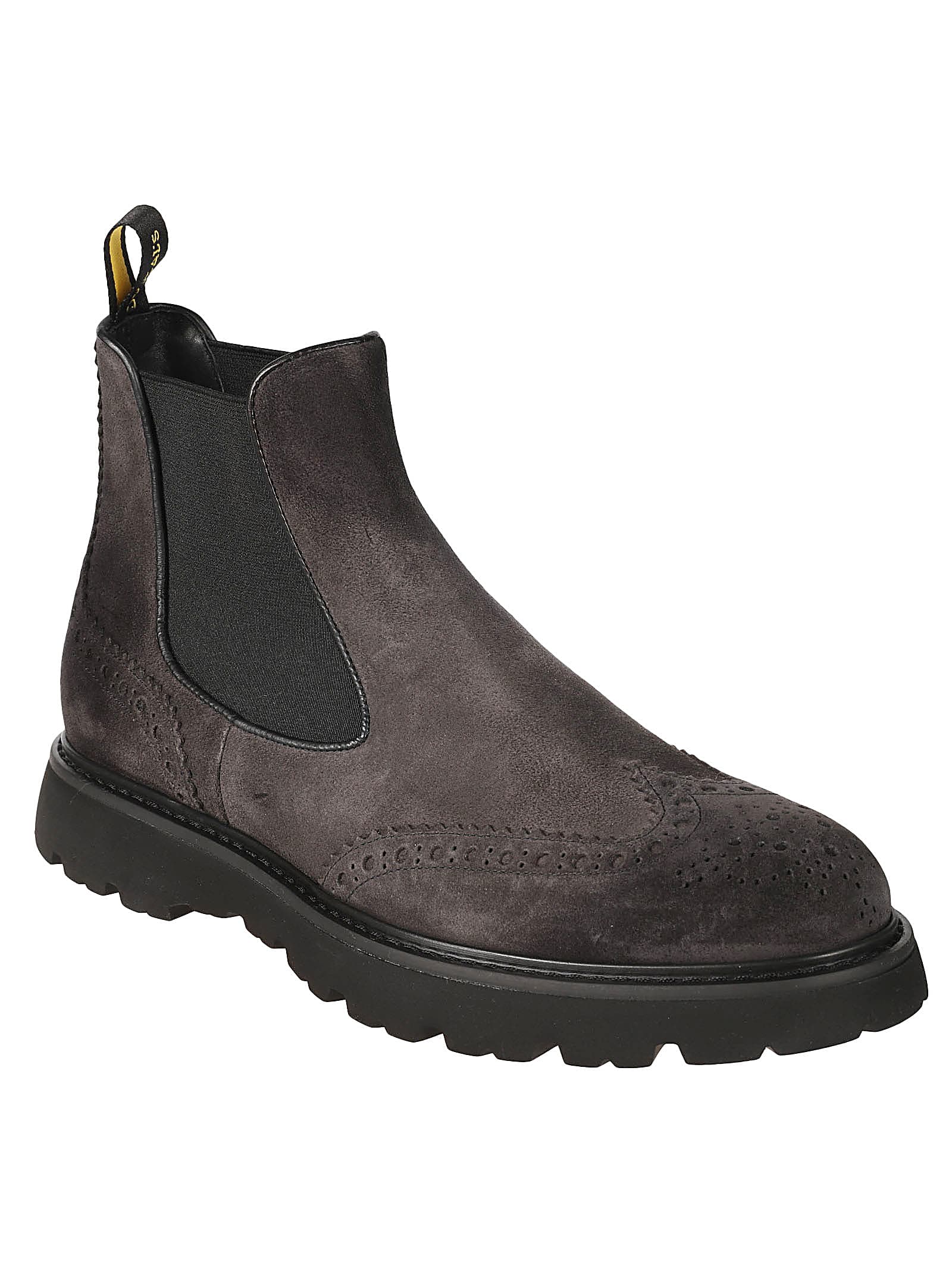 Shop Doucal's Point Chelsea Boots In Antracite/fondo Nero