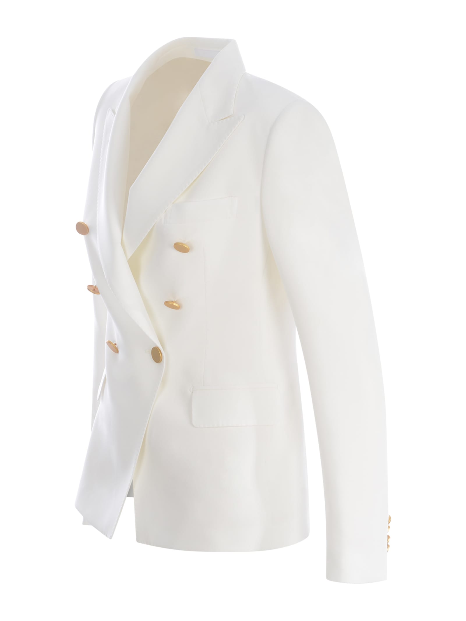 Shop Tagliatore Jacket Double-breasted  J-alicya In Cady In Bianco