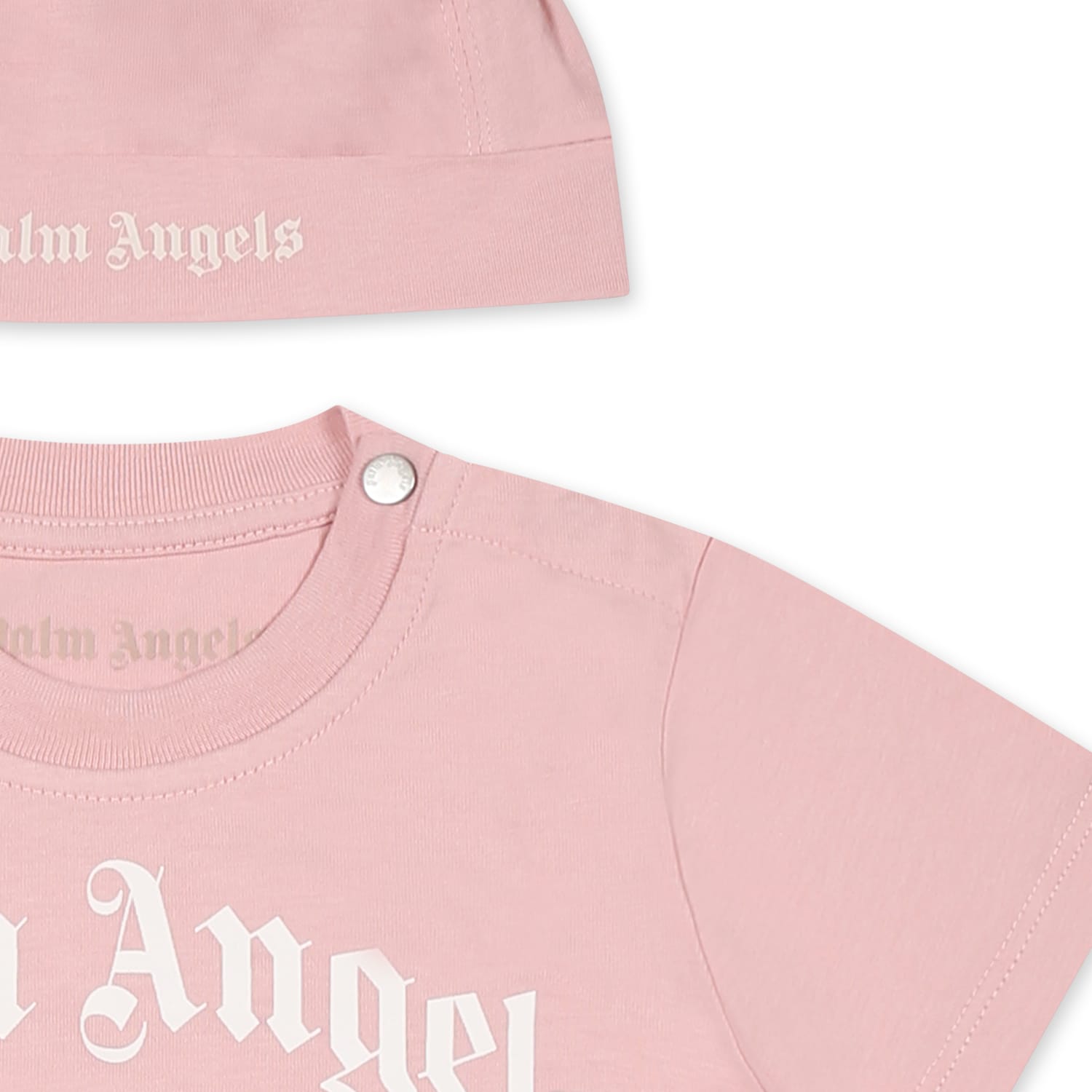 Palm Angels Pink Birth Set For Baby Girl With Logo In Pink