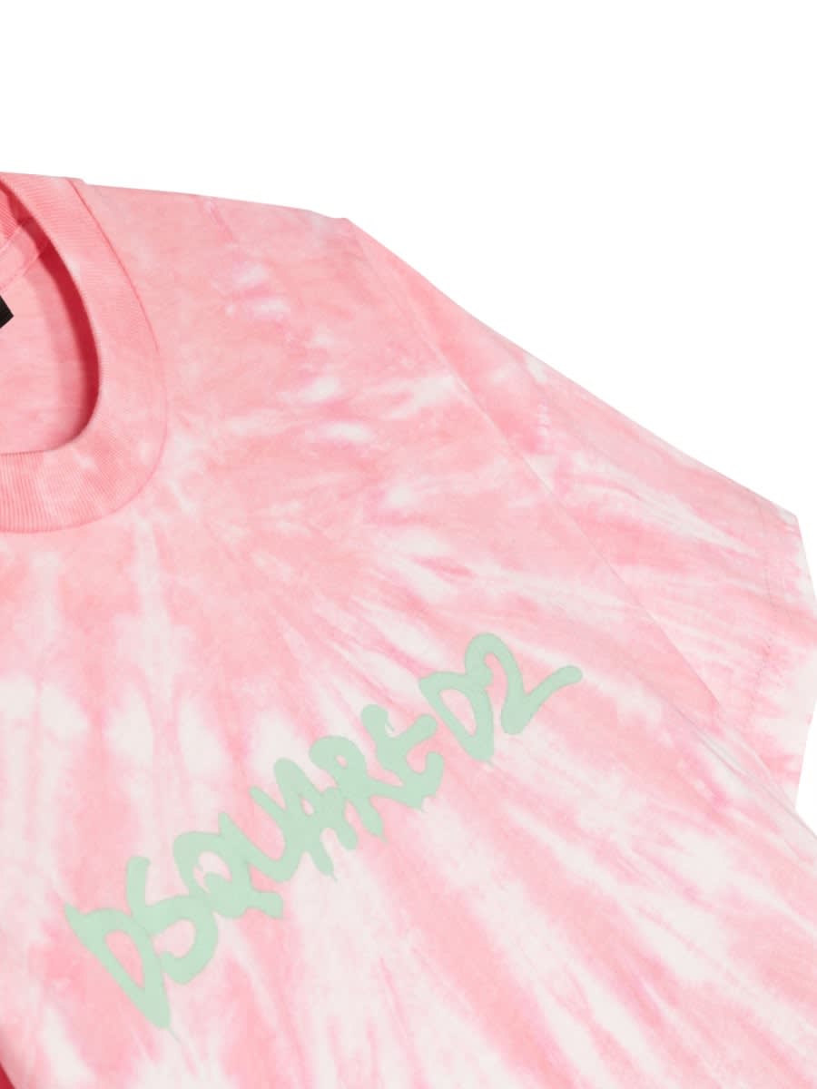 Dsquared2 Mc Logo Slouch Fit T-shirt In Pink