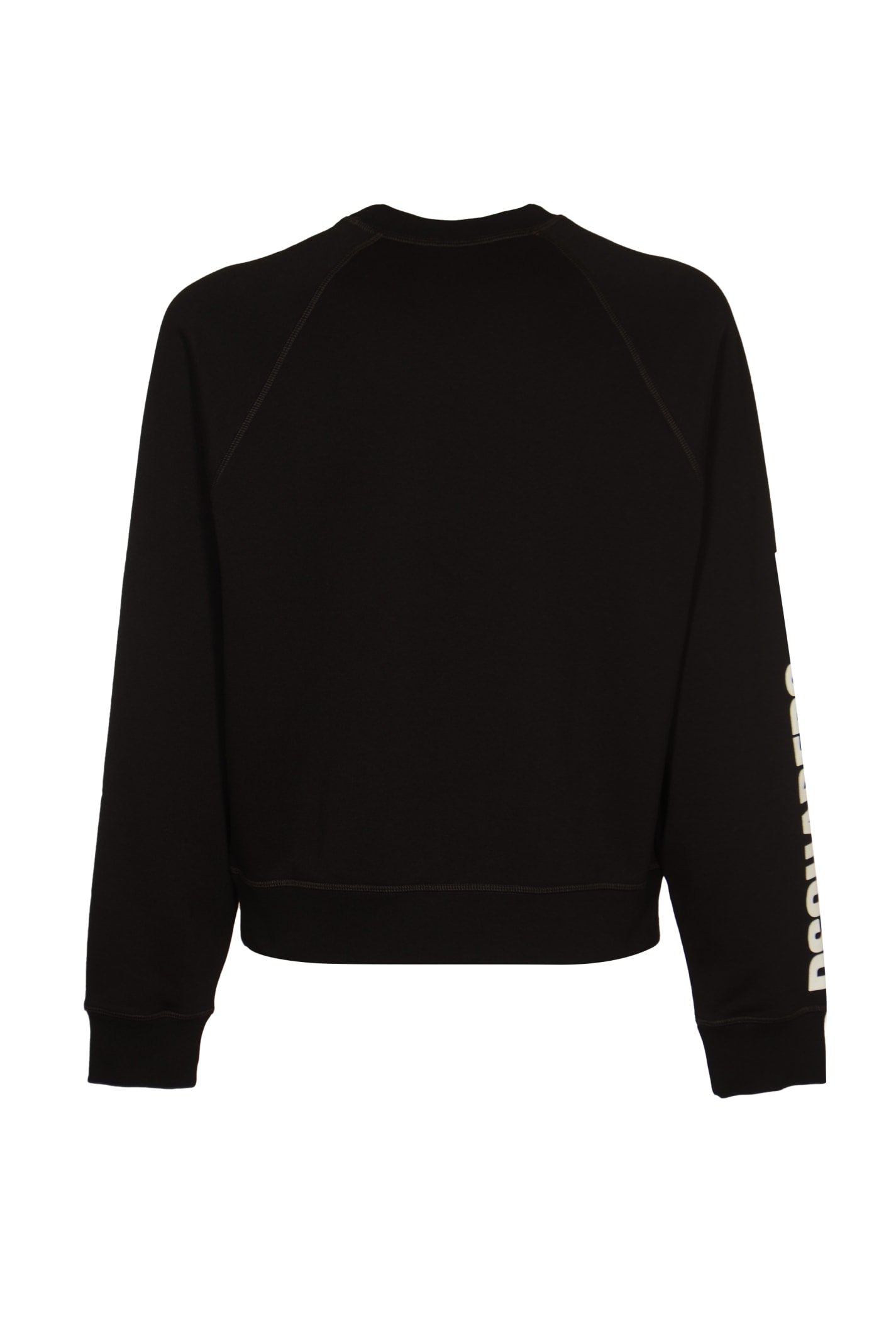 Shop Dsquared2 Logo Sleeve Sweatshirt In Black