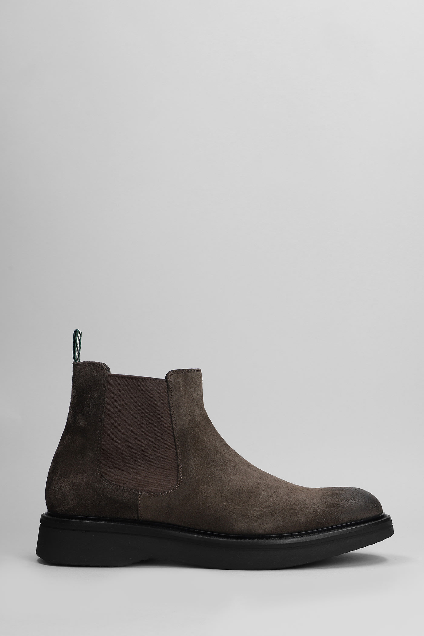 Shop Green George Combat Boots In Brown Suede