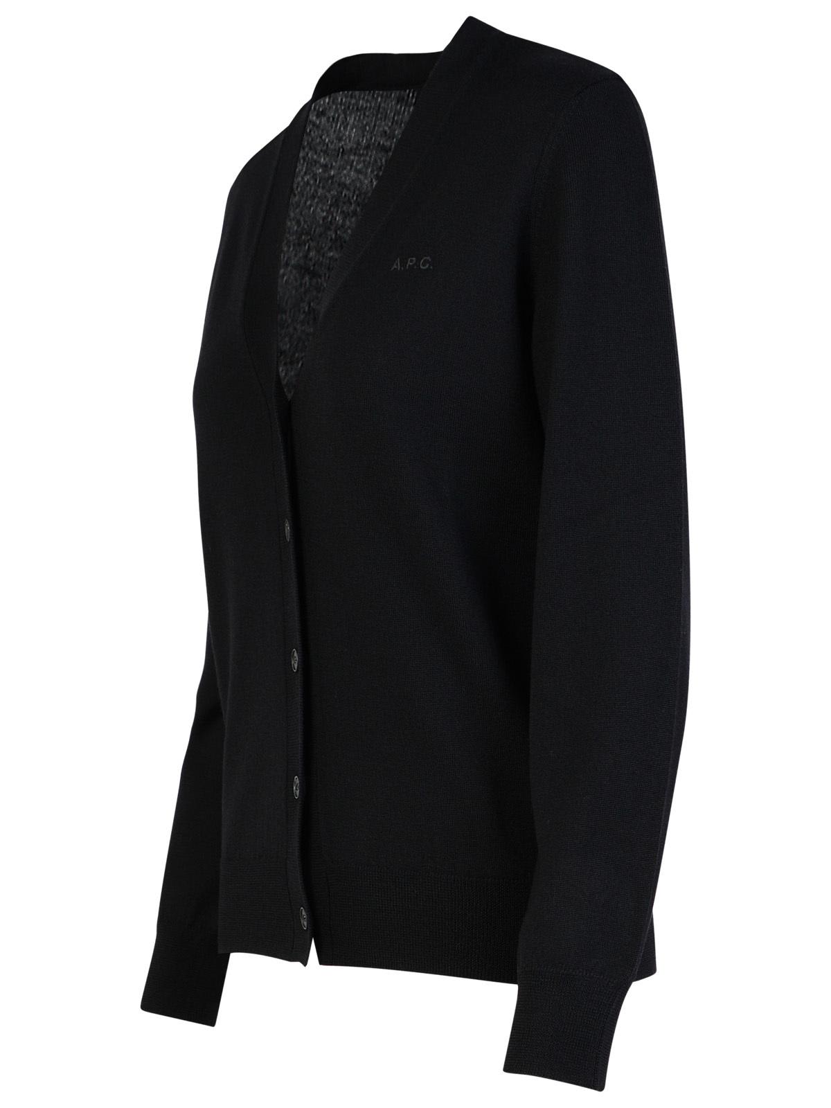 Shop Apc Salome Black Wool Cardigan