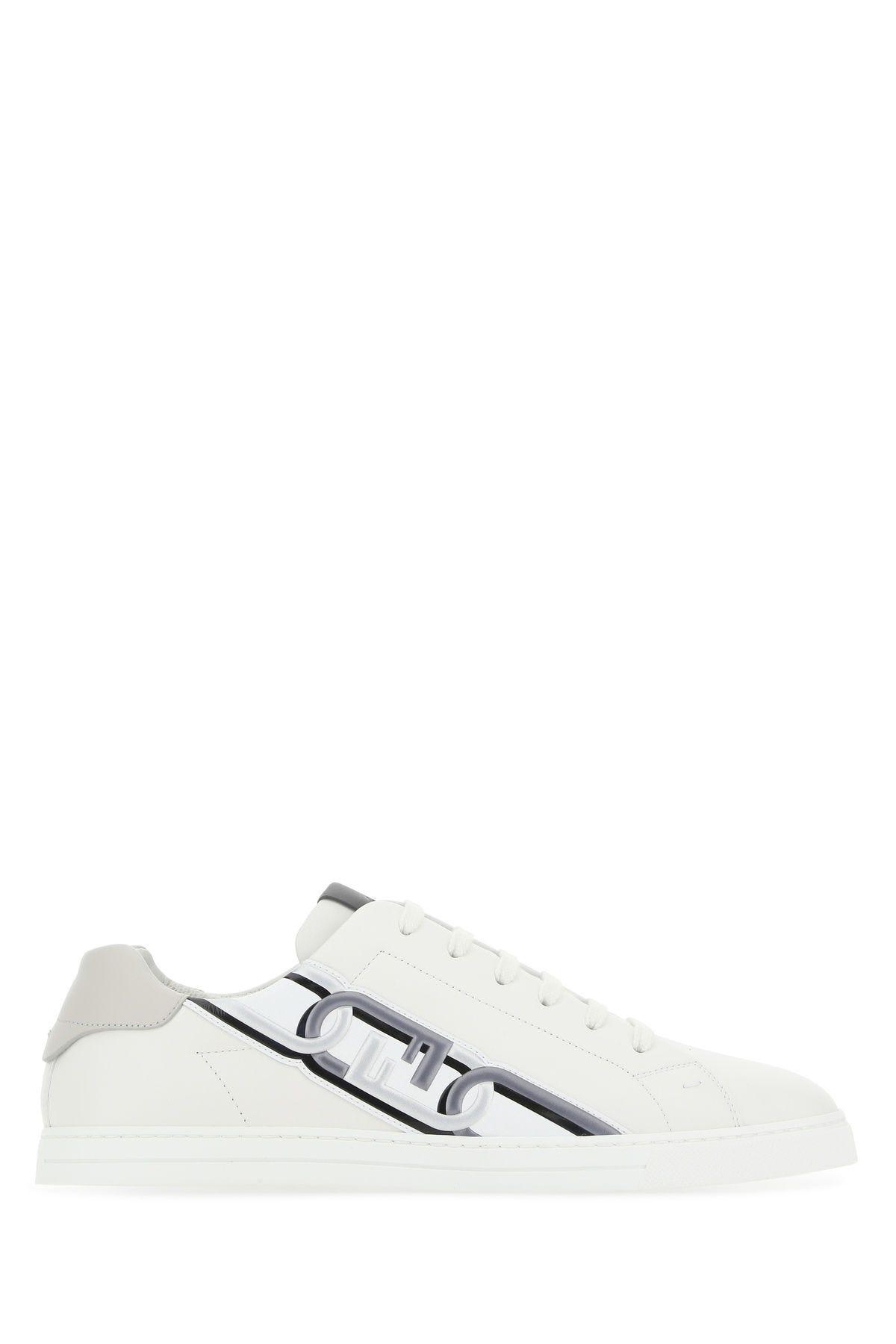 Fendi White Leather Sneakers