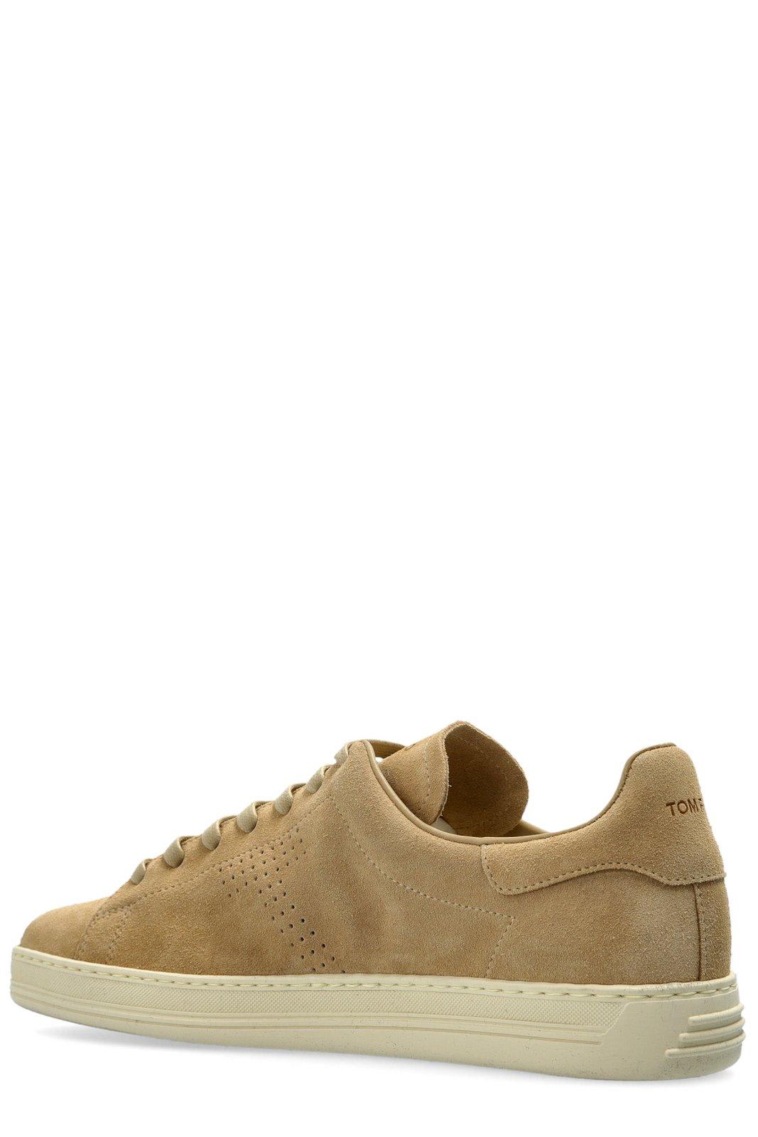 Tom Ford Warwick Suede Low-top Sneakers In Beige