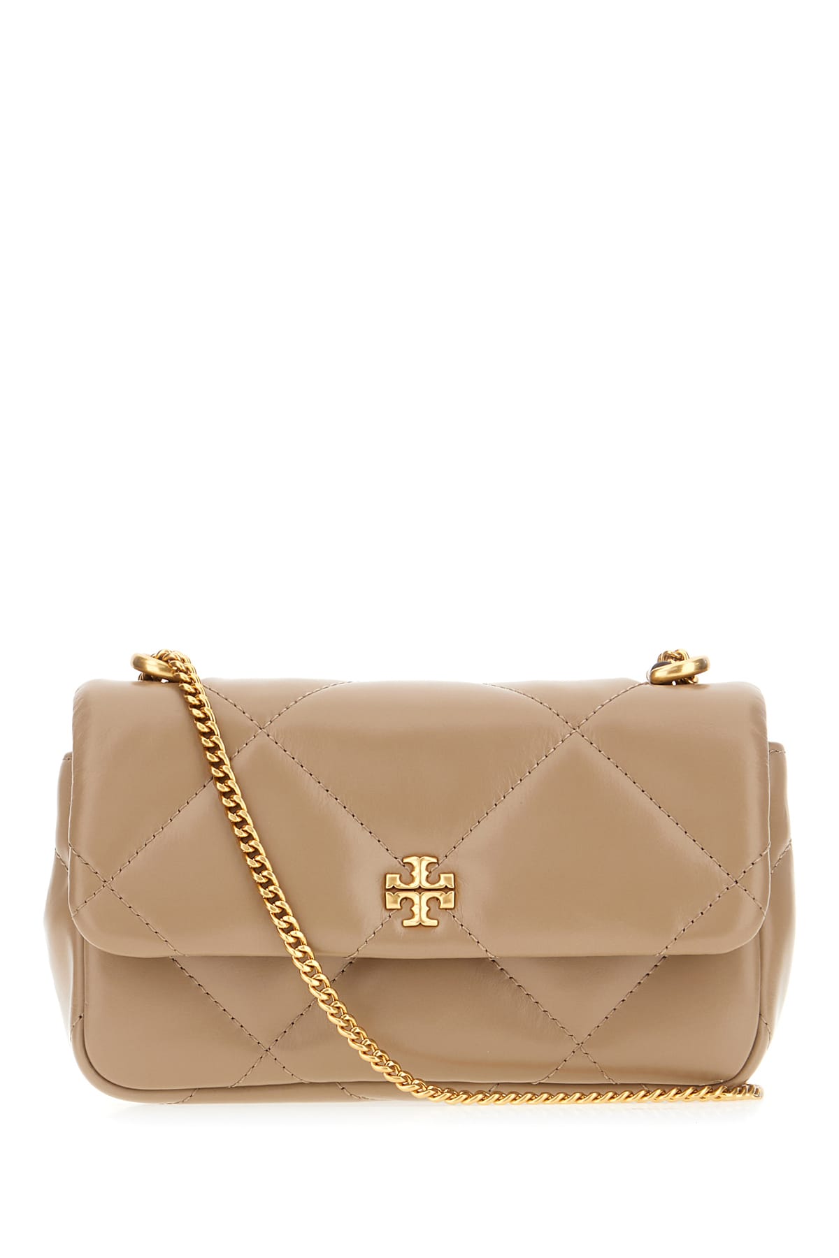 Tory Burch Cappuccino Leather Mini Kira Shoulder Bag In Brown