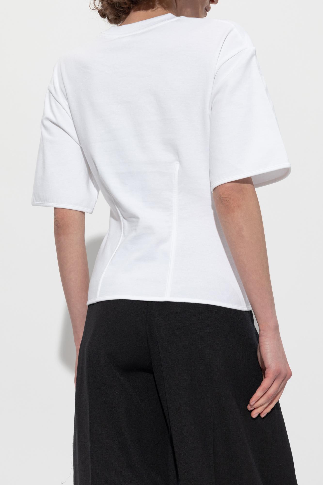Alexander Mcqueen Top A Corsetto In Jersey In White