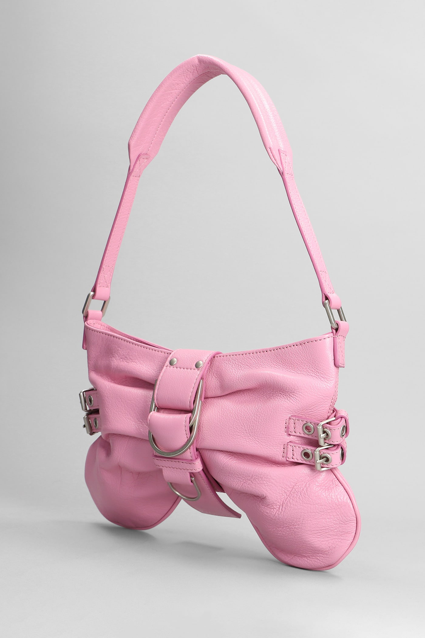 Shop Blumarine Hand Bag In Rose-pink Leather