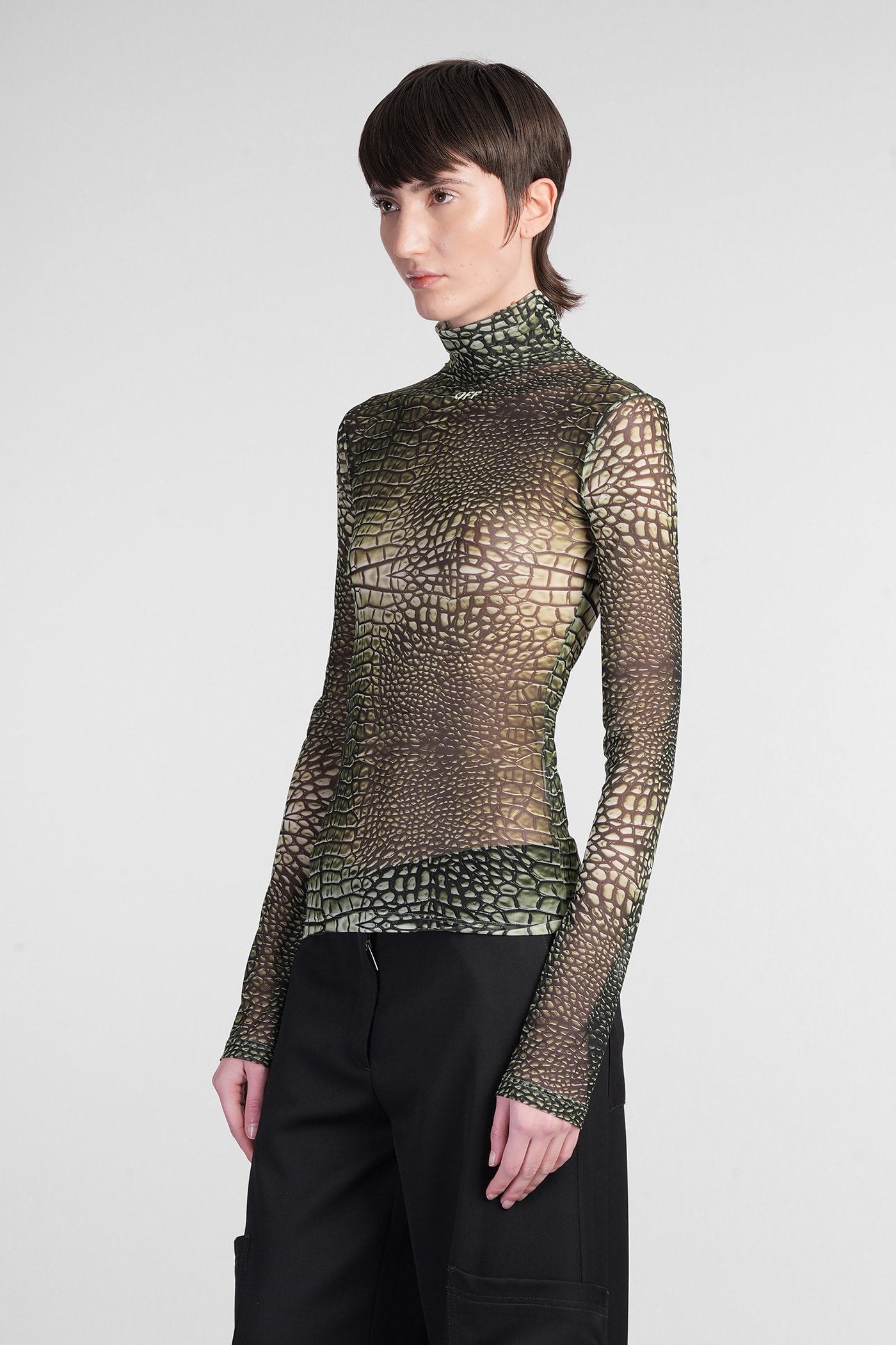 Off-white Topwear In Green Polyamide In Green